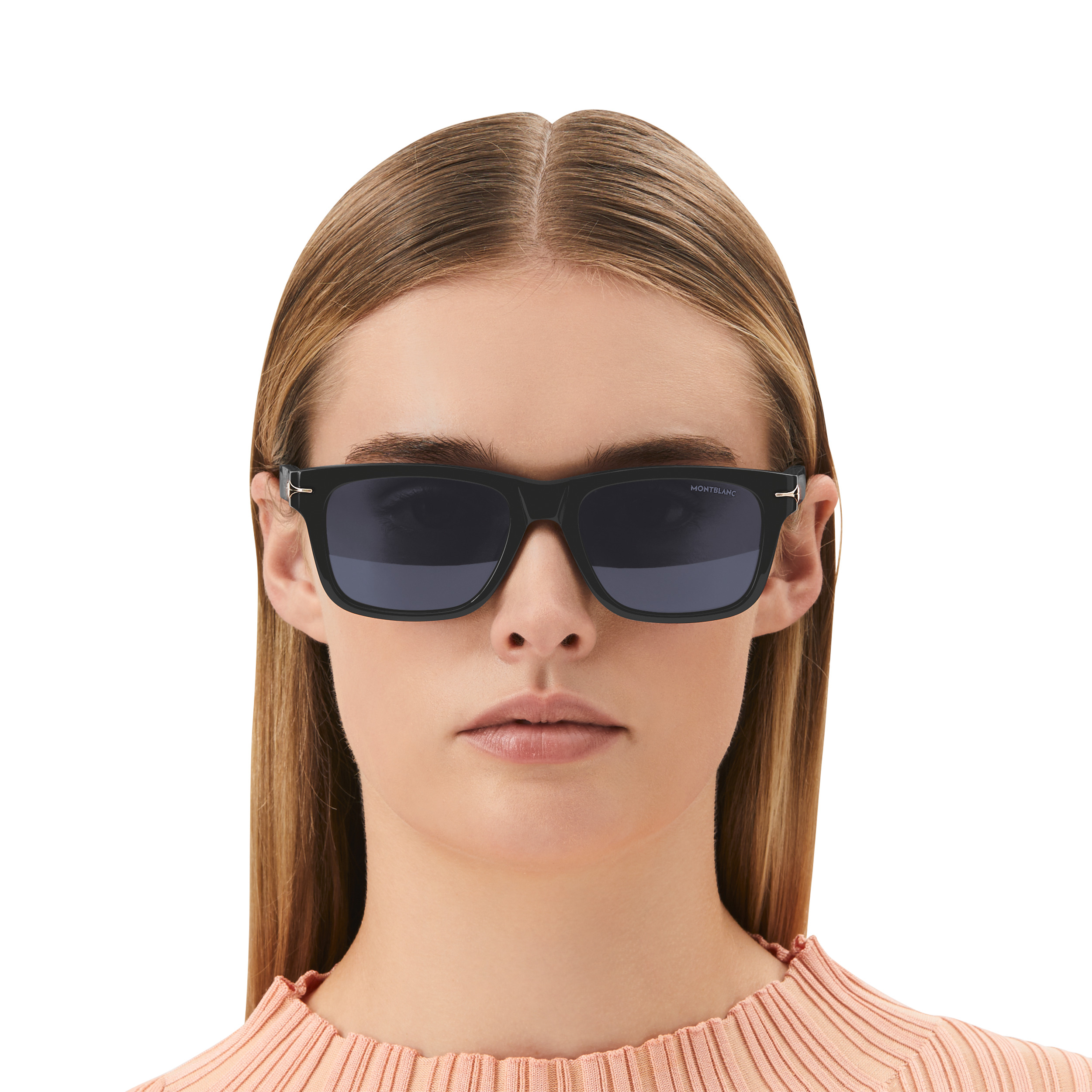 Rectangular Sunglasses with Black Colored Acetate Frame - 3