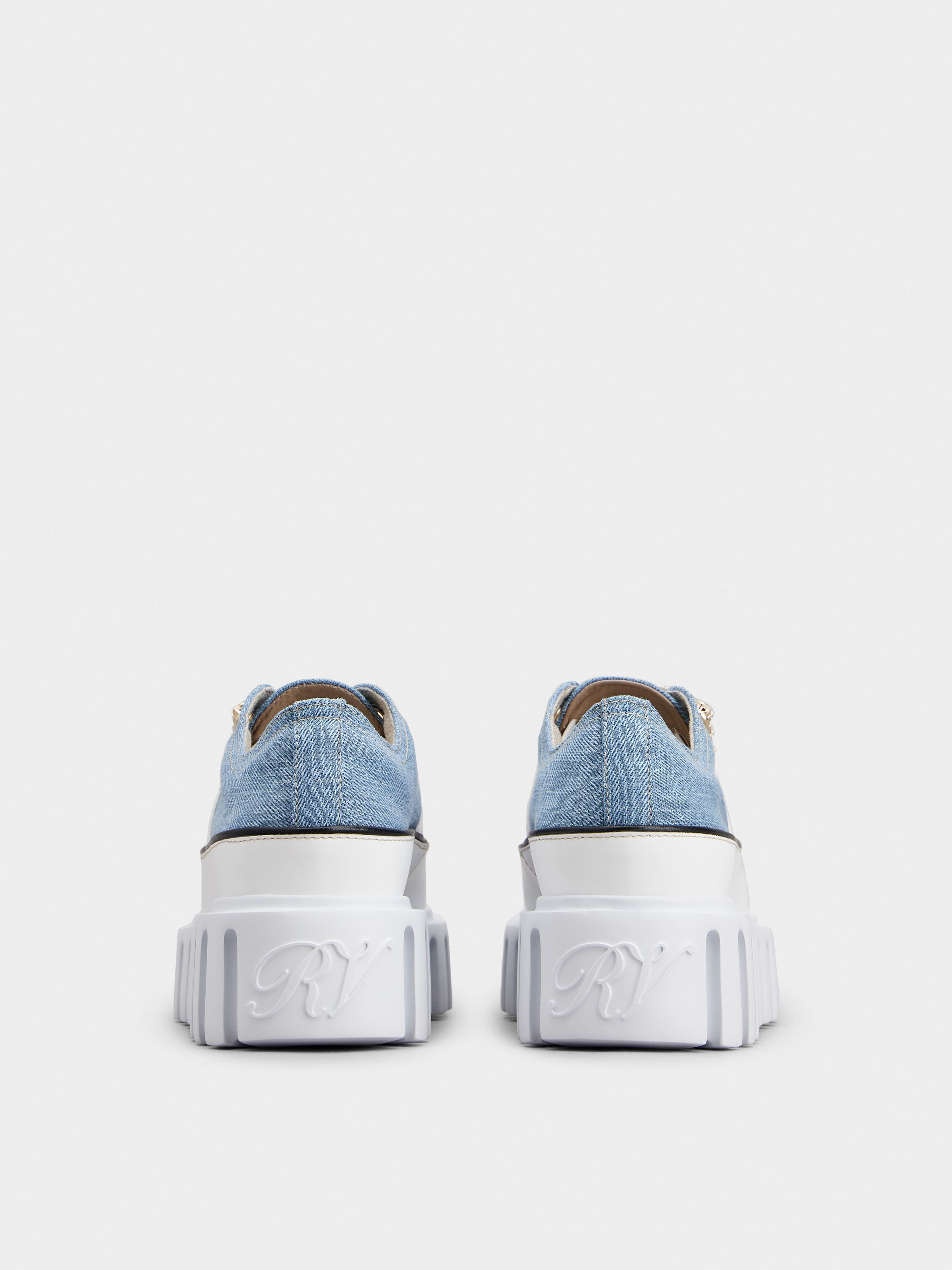 Viv' Go-Thick Strass Buckle Slip-on Sneakers in Denim - 5