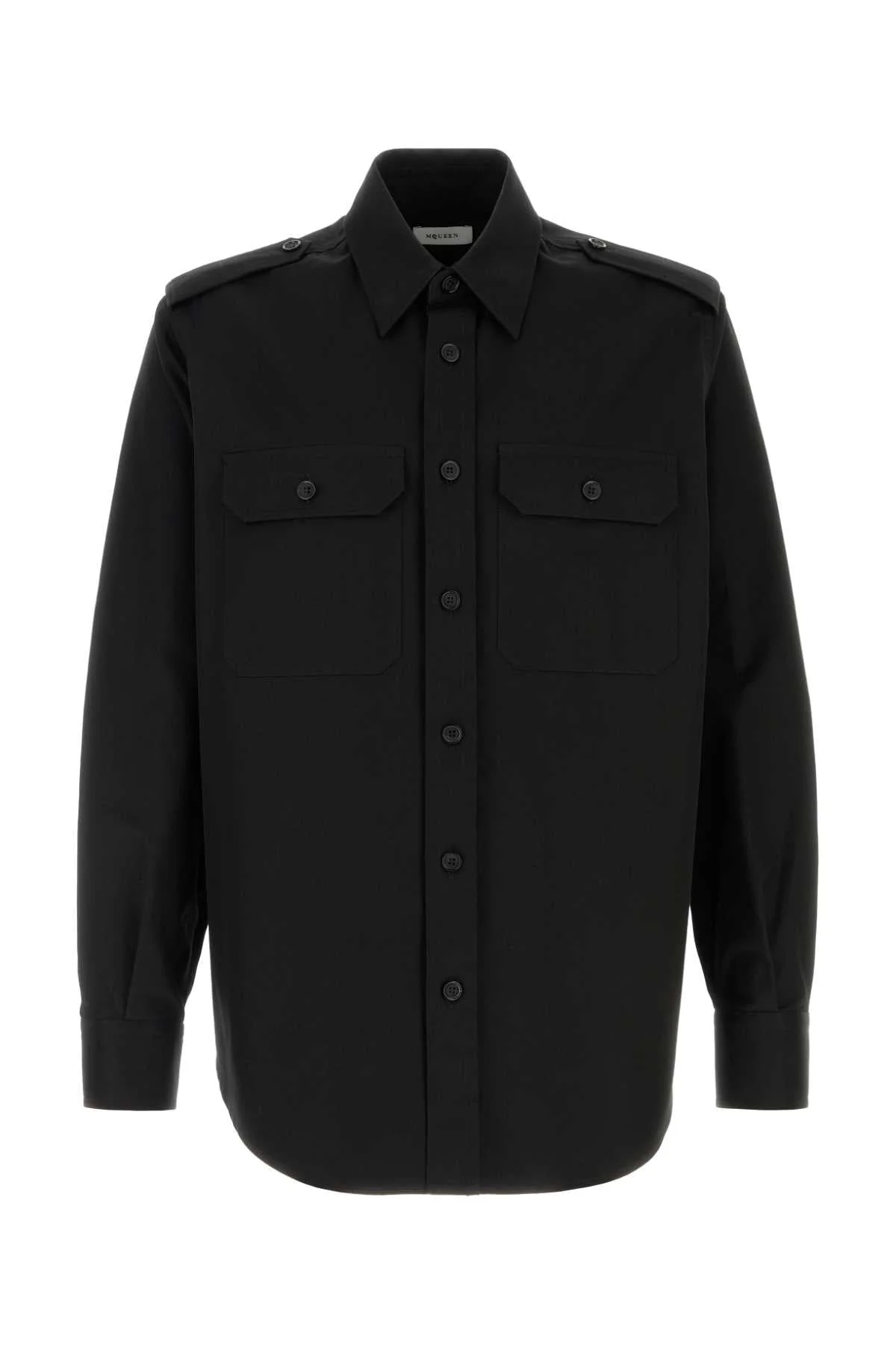 Alexander Mcqueen Men Black Cotton Shirt - 1