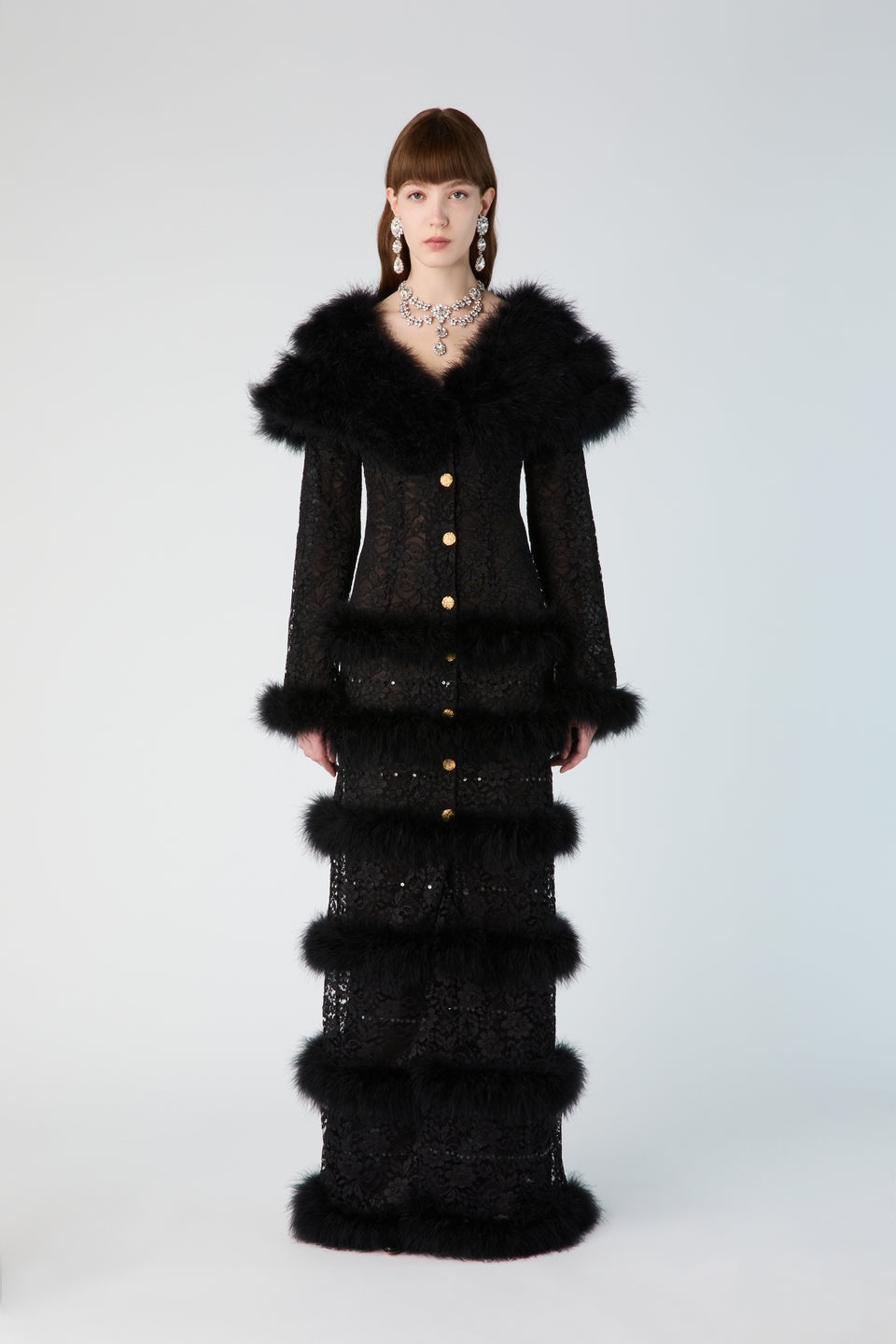 LACE COAT WITH FEATHERS - 4