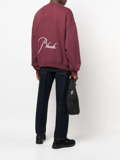 Rhude cotton logo sweatshirt outlook