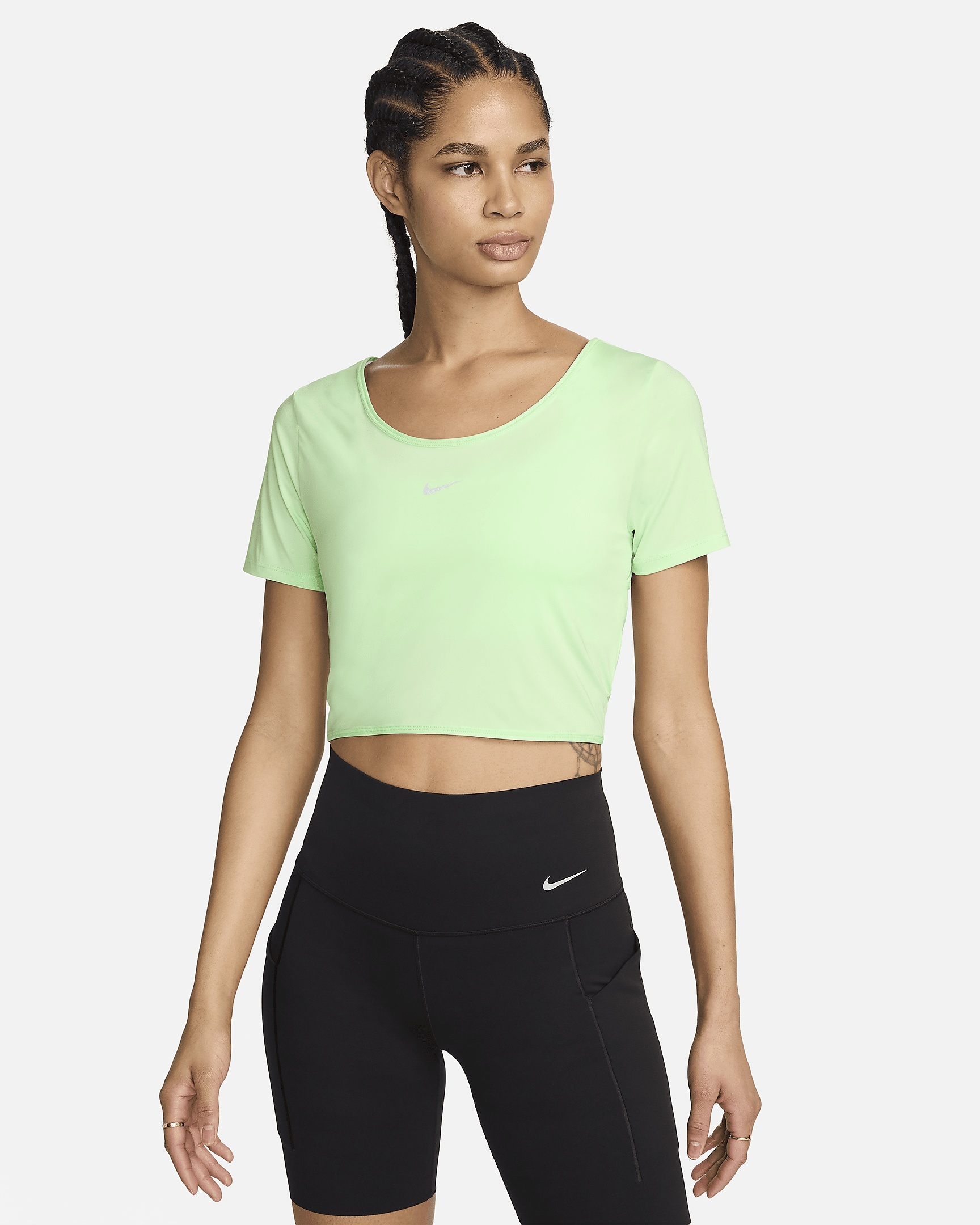 Nike Women's One Classic Dri-FIT Short-Sleeve Cropped Twist Top - 2