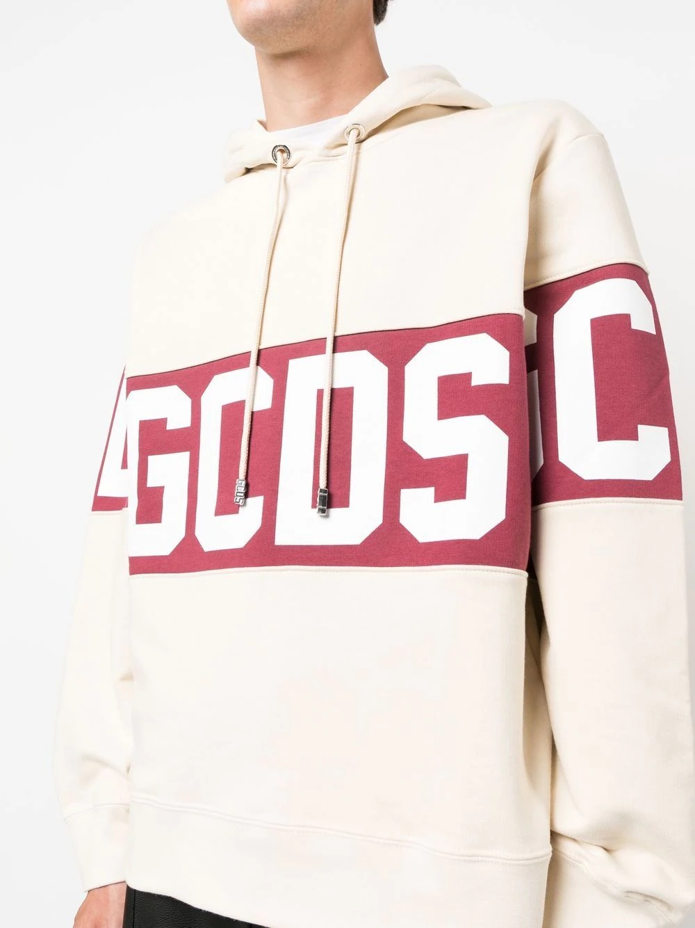 logo-print panelled hoodie - 5