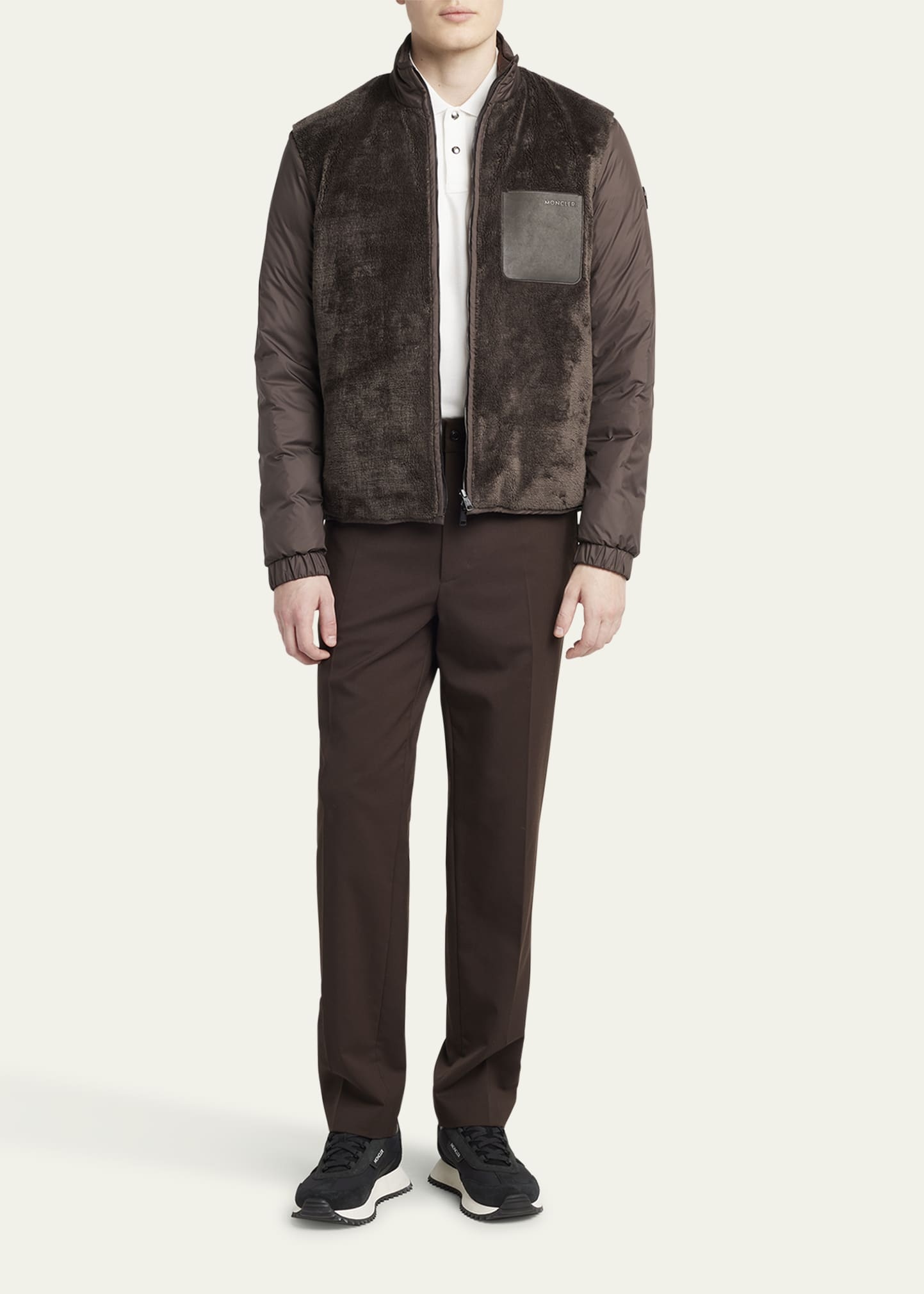 Men's Edit Dark Brown Wool Blend Trousers - 2