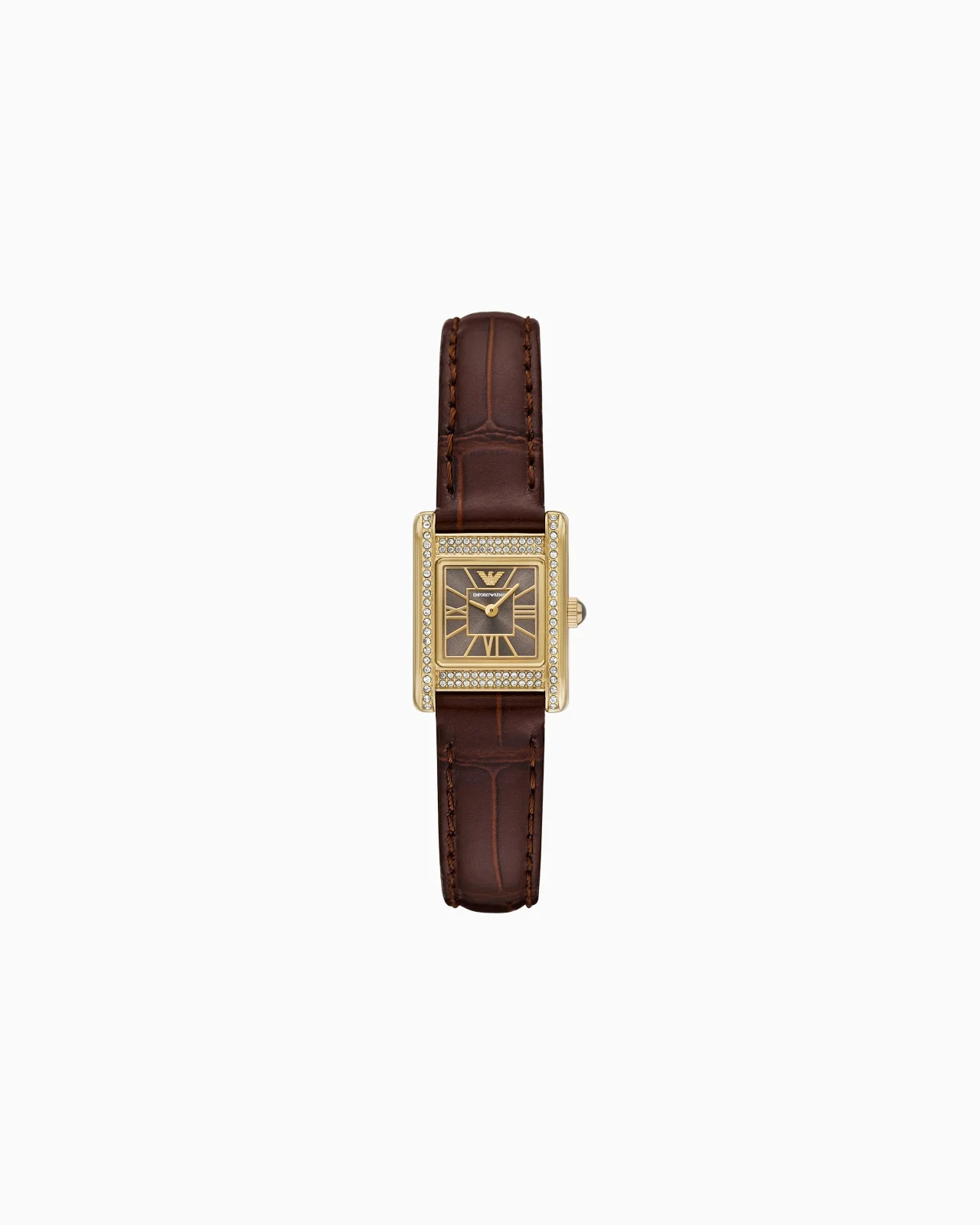 TWO-HAND BROWN LEATHER WATCH - 1