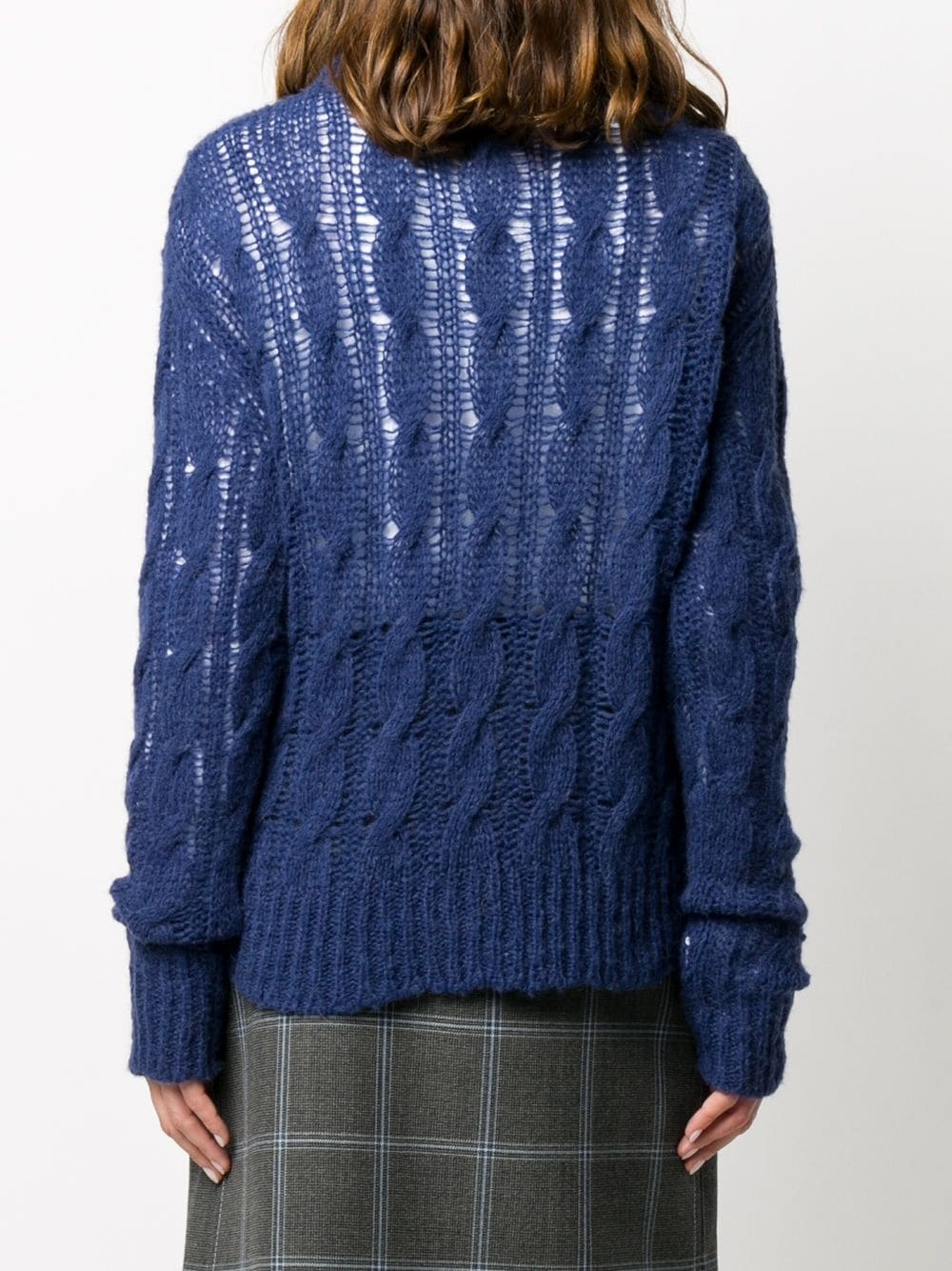 cable-knit oversized jumper - 4