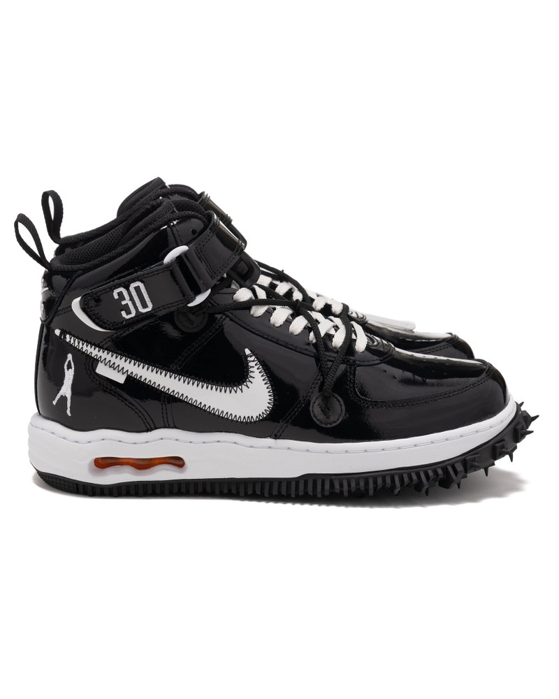 + 오프 화이트 에어 포스 1 Mid Patent-Leather Sneakers - 1