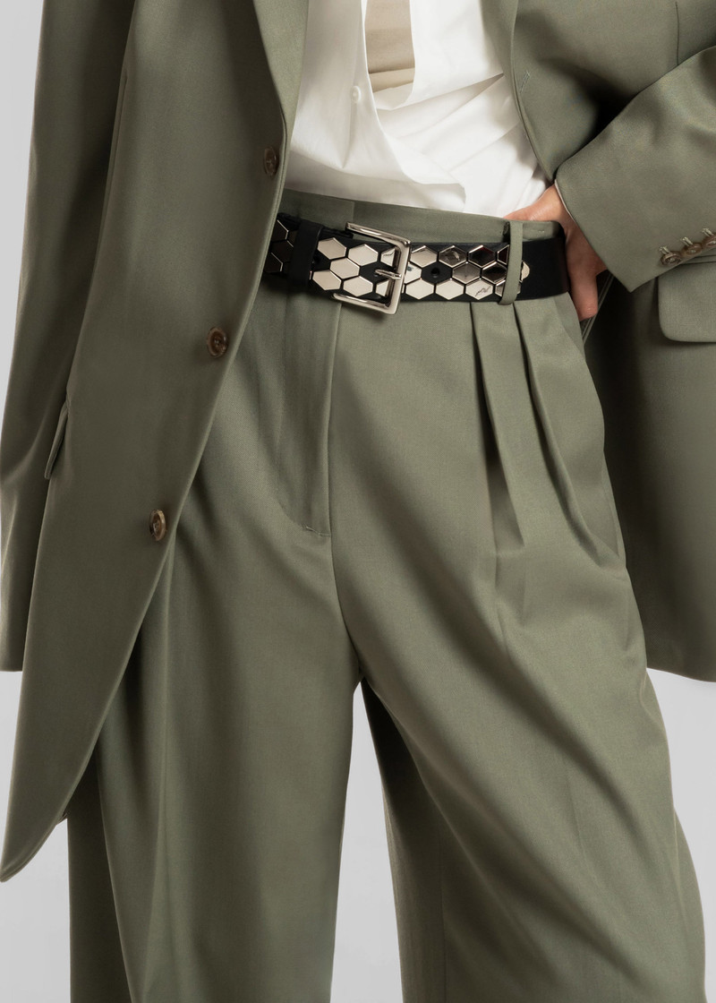 Trosa Straight Trousers - Pale Olive 4