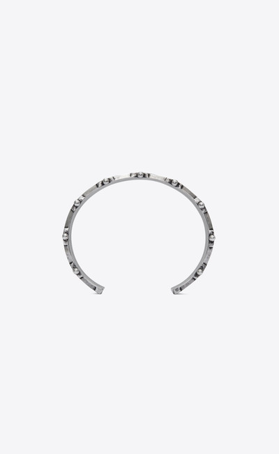 SAINT LAURENT notched cuff bracelet in metal outlook