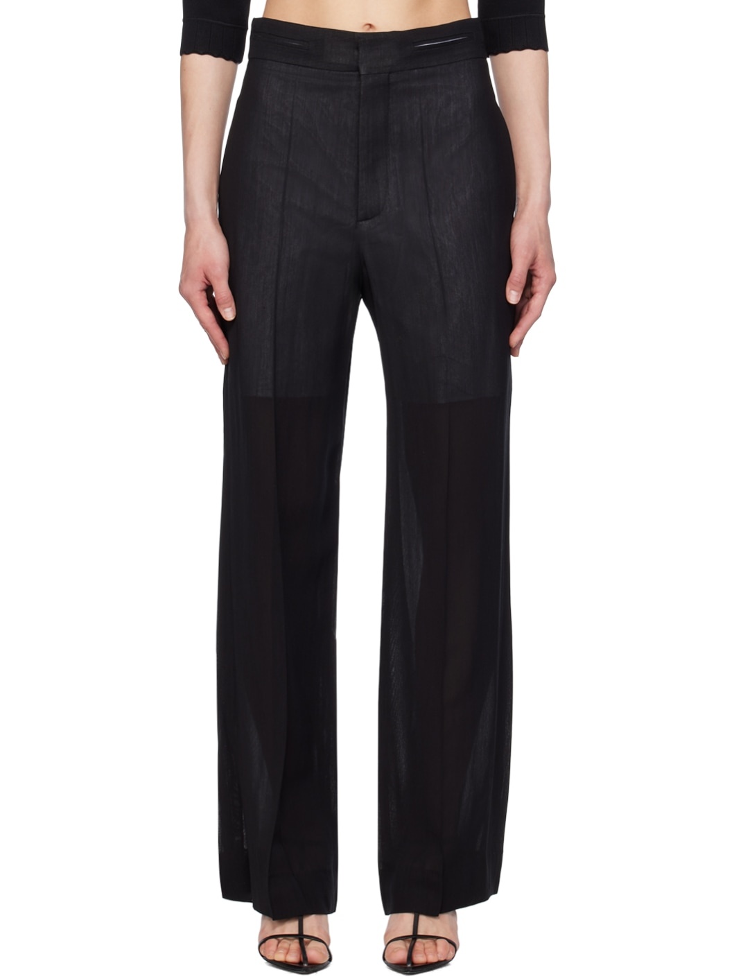 Victoria Beckham Black Straight-Leg Trousers | REVERSIBLE