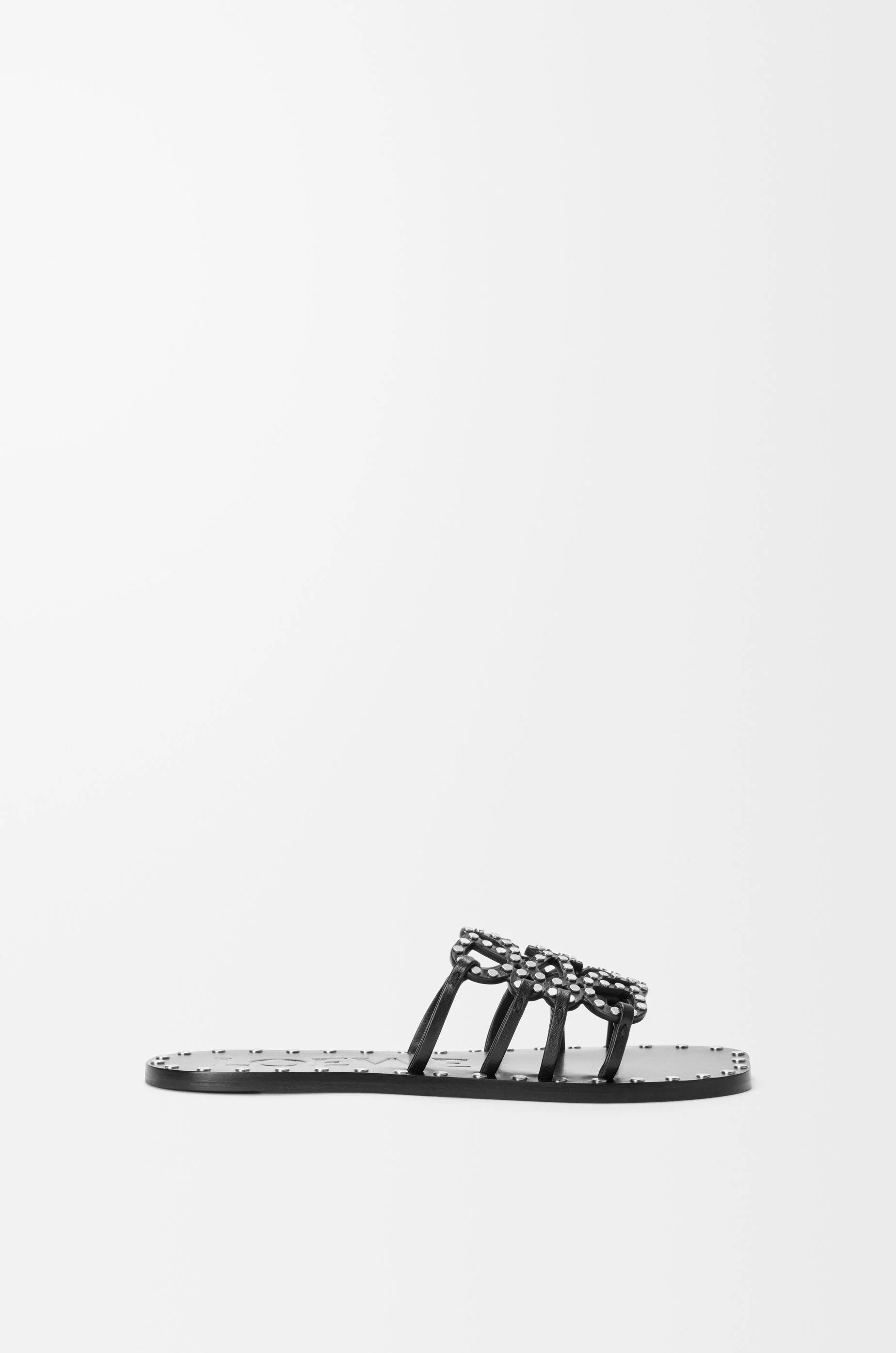 Petal Anagram slide in vegetable-tanned calfskin and metallic studs - 1
