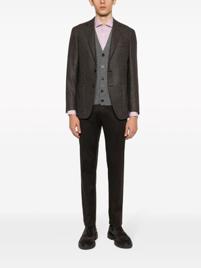Canali ribbed wool-blend vest outlook