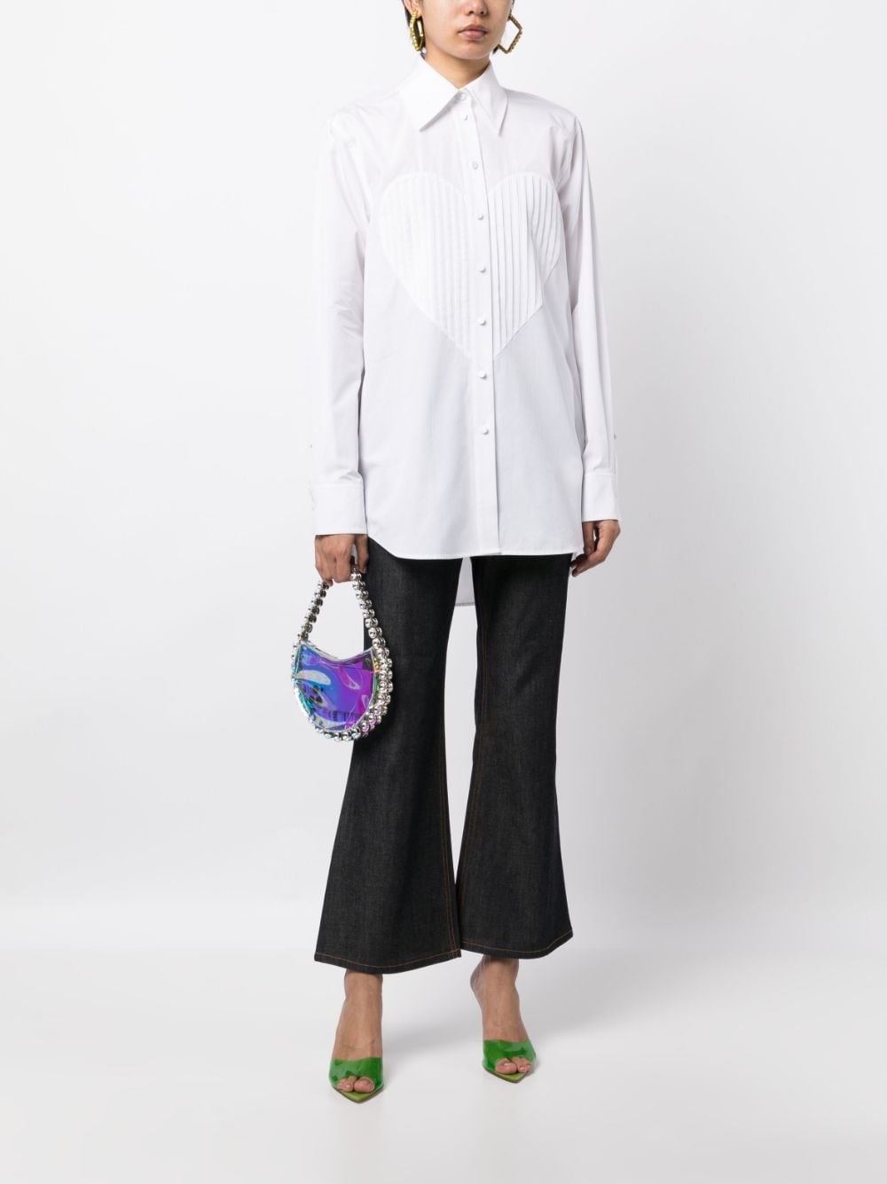 Heart-Bib Tuxedo cotton shirt - 2