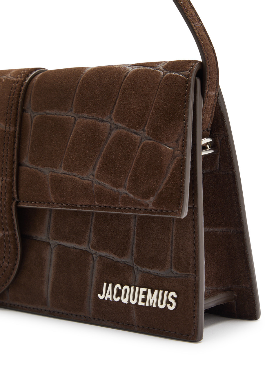 Jacquemus Le Bambino Long Crocodile-effect Suede Shoulder bag - 3