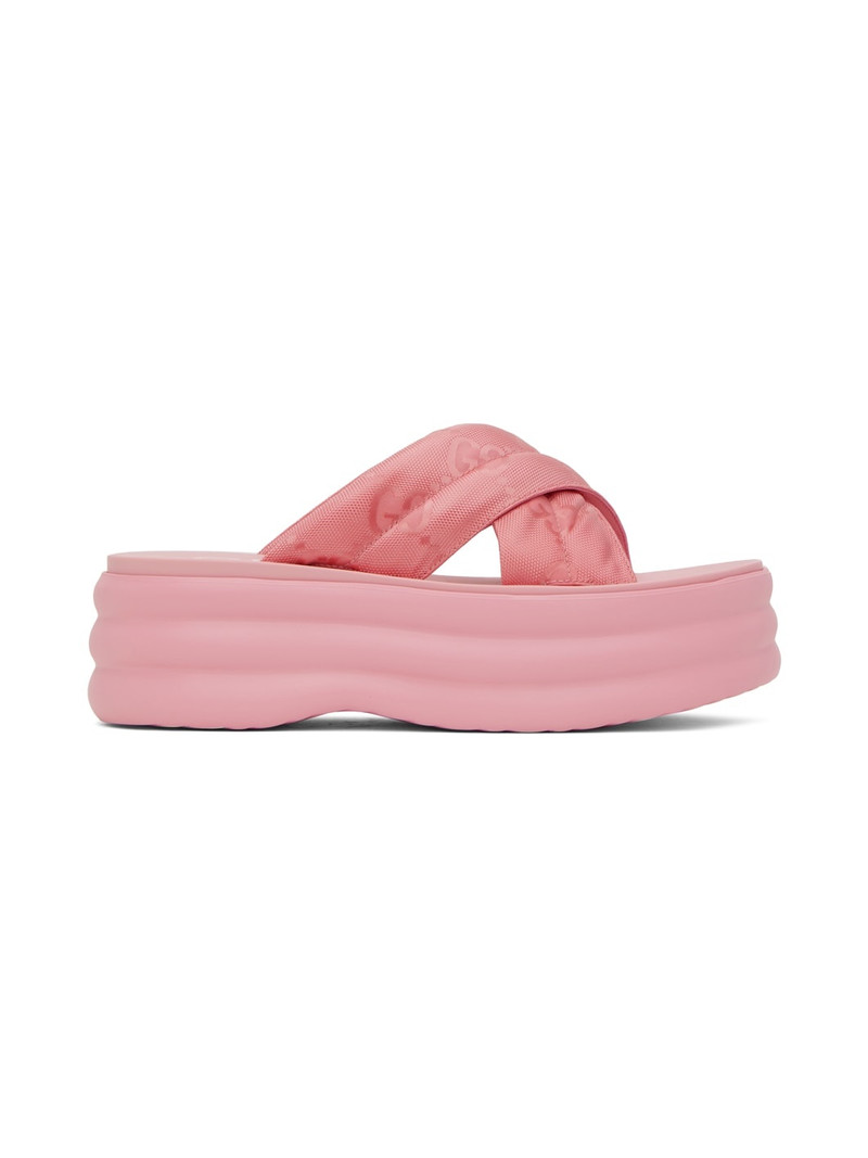 signature GG-print platform sandals - 1