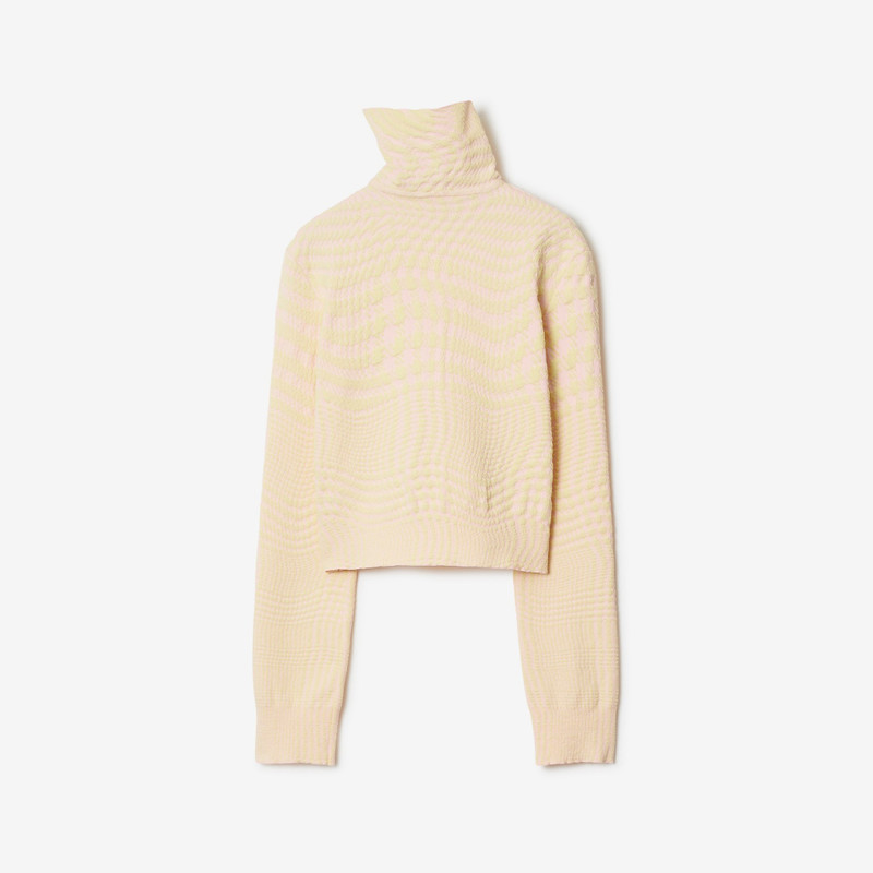 Warped Houndstooth Wool Blend Sweater 5