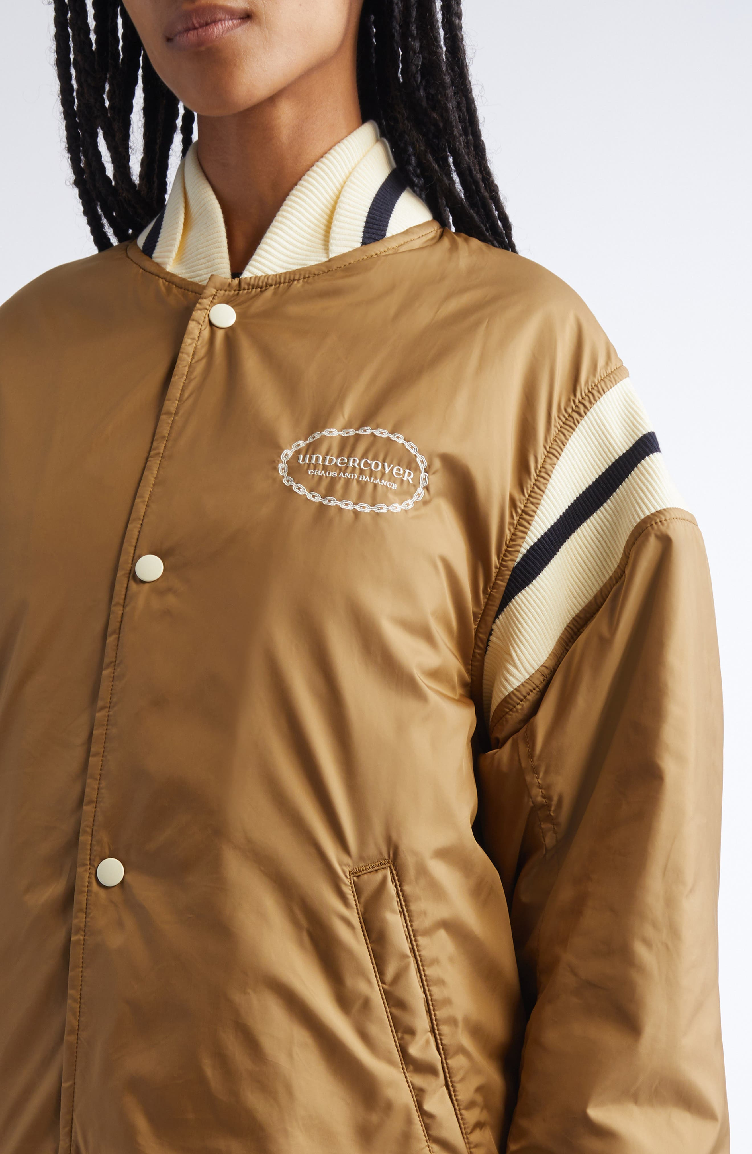 Undercover Varsity Insulated Coat in Beige at Nordstrom - 5