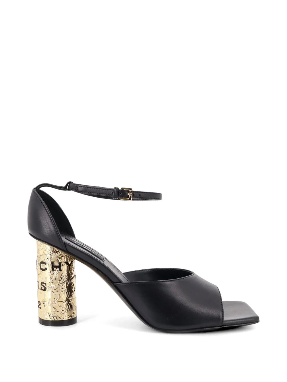 Tape-heel leather sandals - 1