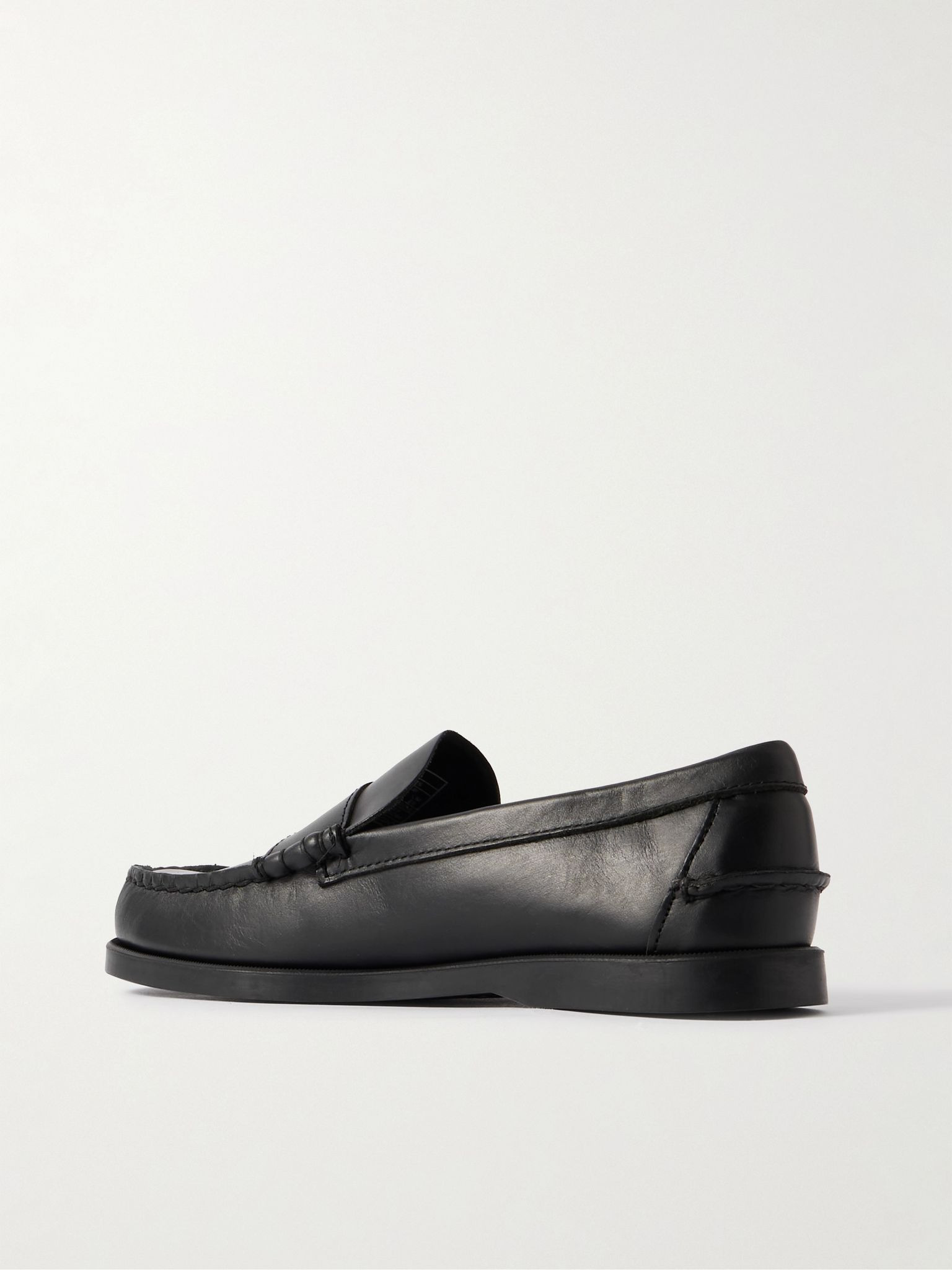 Dolphin Waxed-Leather Penny Loafers Black - 4