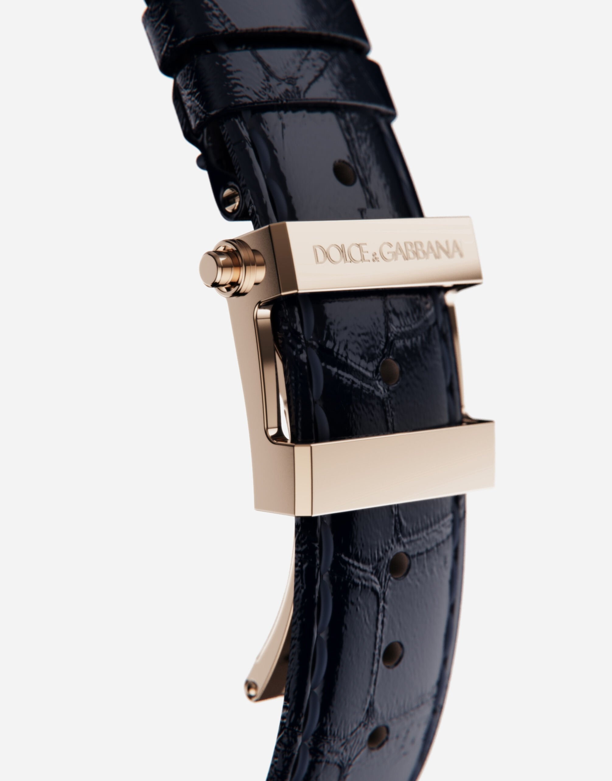 Gold watch with diamond pavé - 4