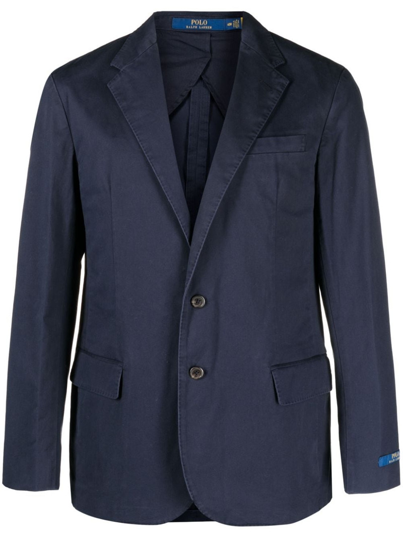 single-breasted logo-patch blazer 1