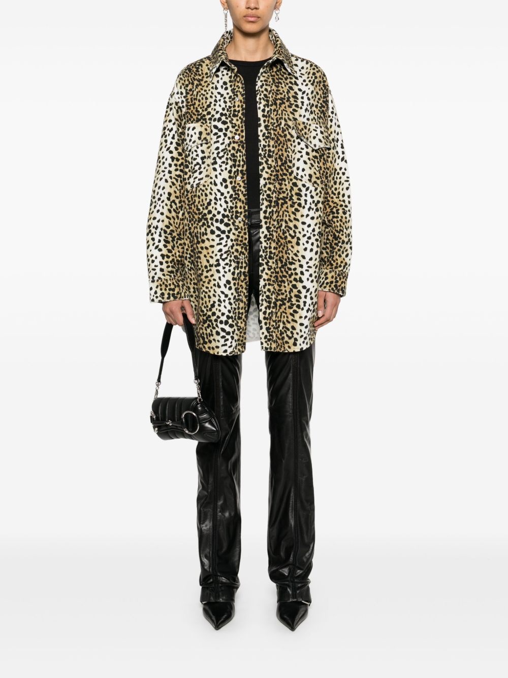 leopard-print overshirt - 2