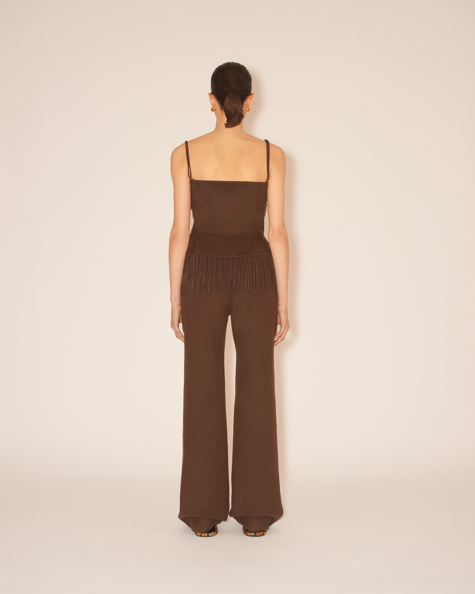BYA - High waisted straight pants - Soil - 4