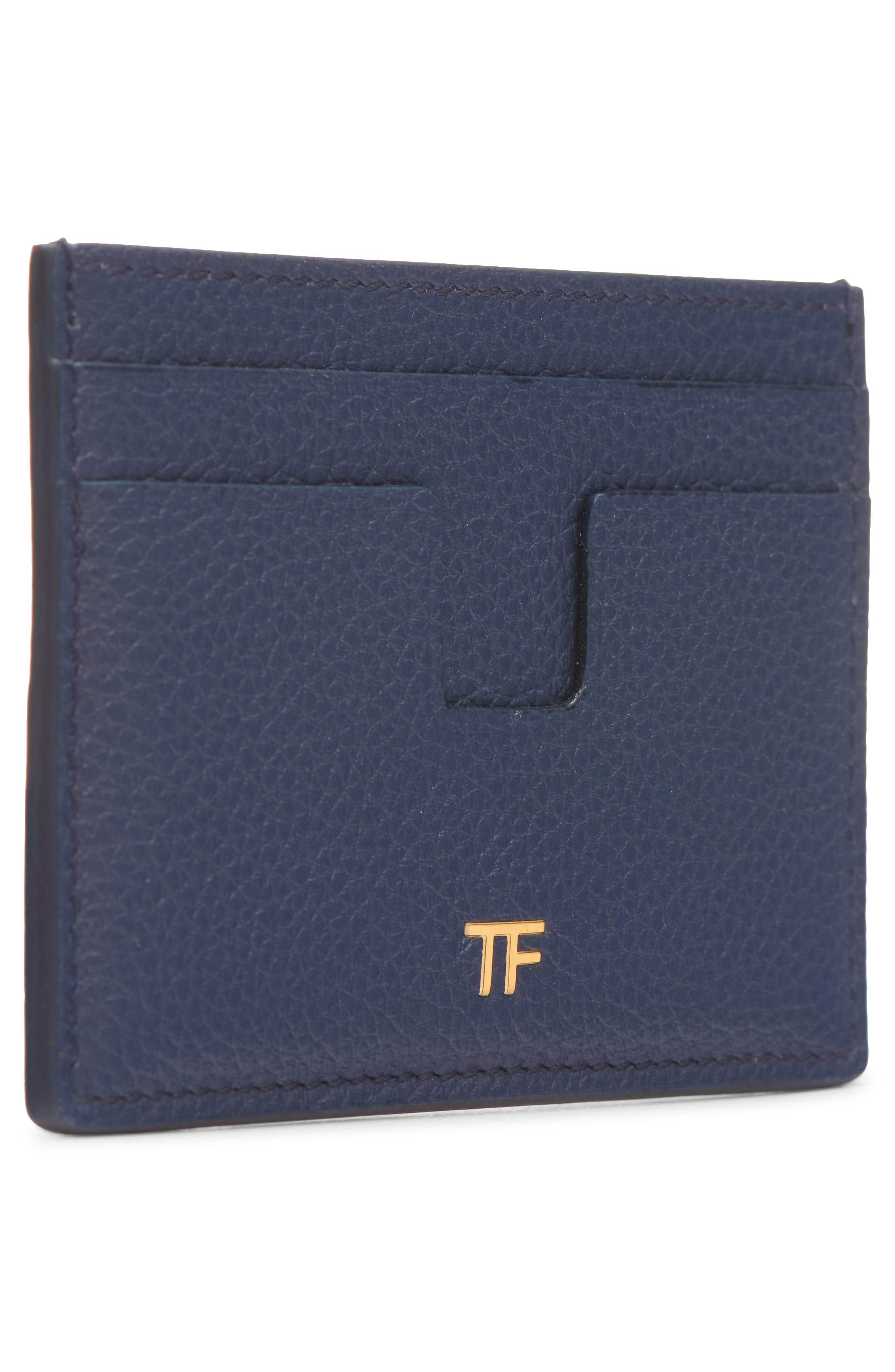 TOM FORD Grained Leather Card Holder in 1L087 Denim Blue at Nordstrom - 2