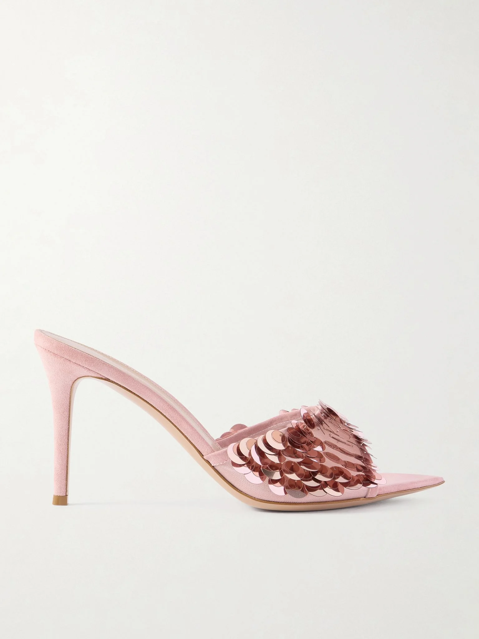 85 sequined mesh mules Pink - 1