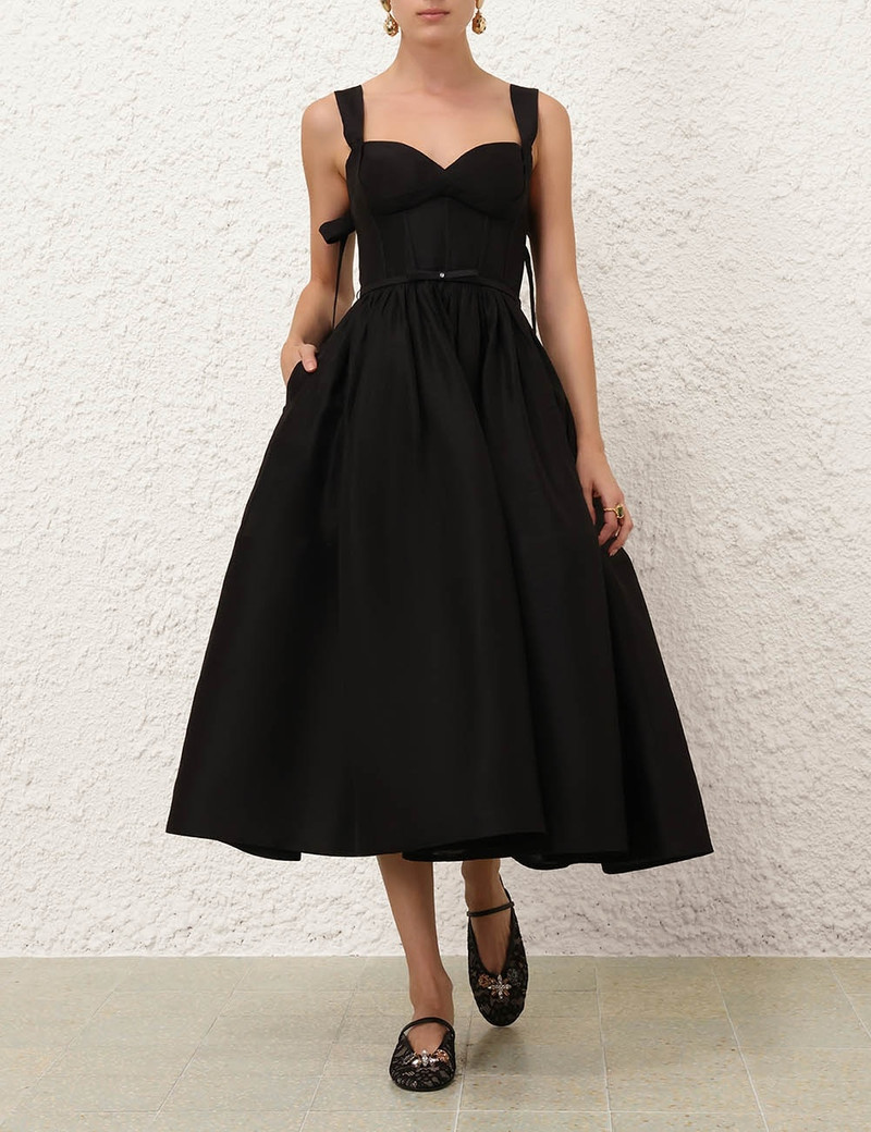 knee length dresses for ladies Zimmermann Crush Buttoned Midi Dress Ciara Floral main image 0