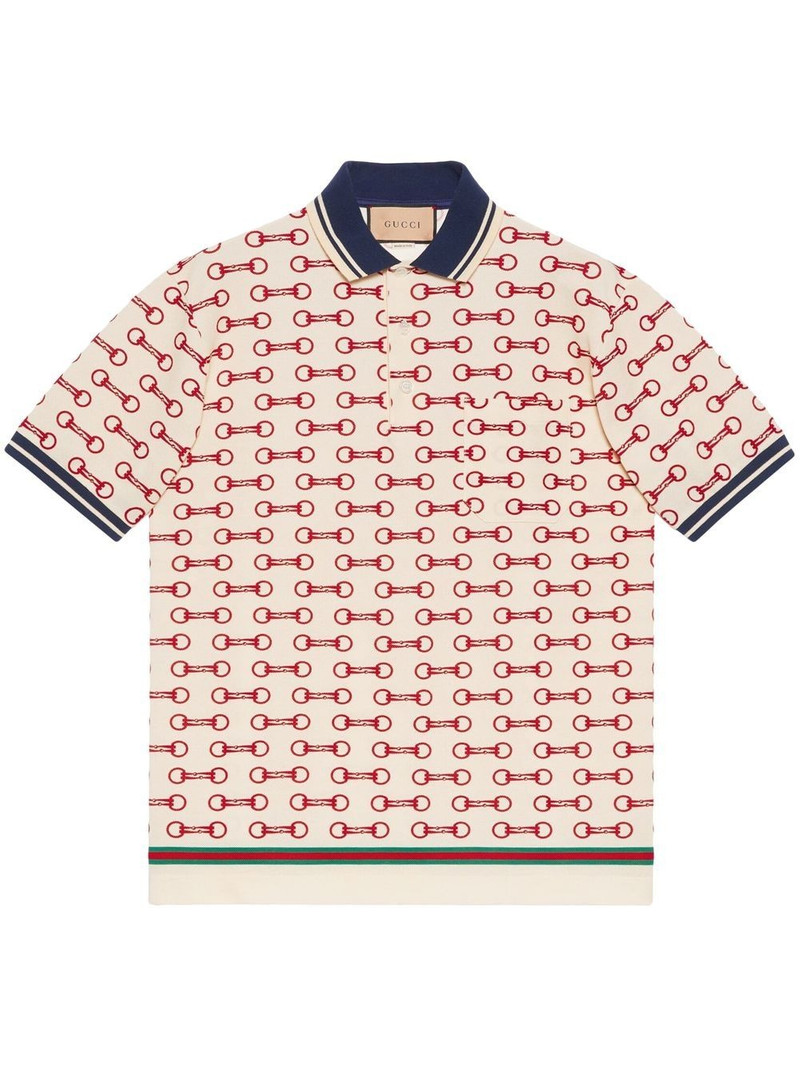 Horsebit-print polo shirt - 1