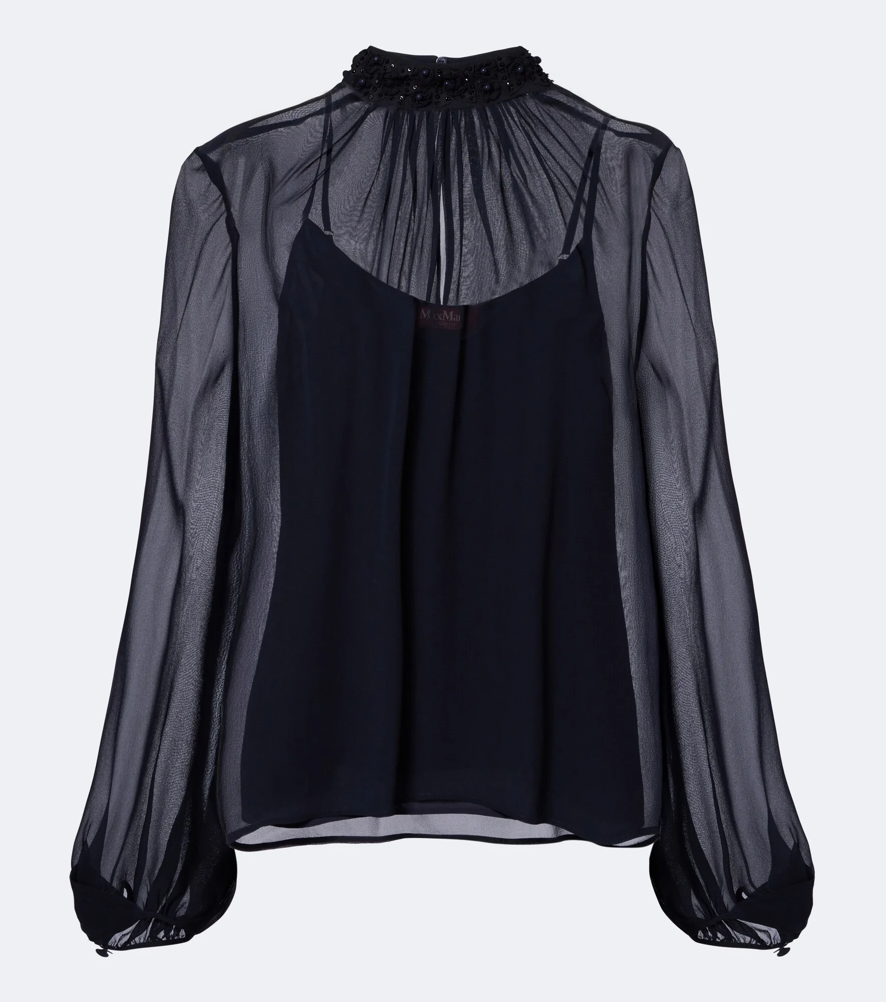 Embellished sheer blouse - 1