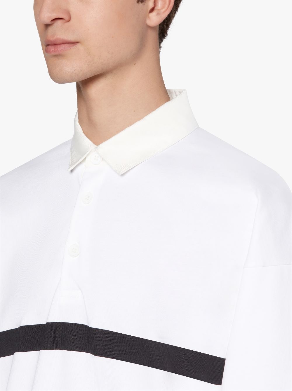 WHITE X BLACK COTTON RUGBY SHIRT | GJM-210 - 5