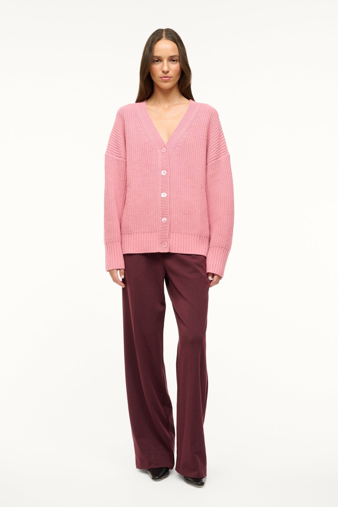 STAUD MATILDA CARDIGAN DAMASK PINK - 3