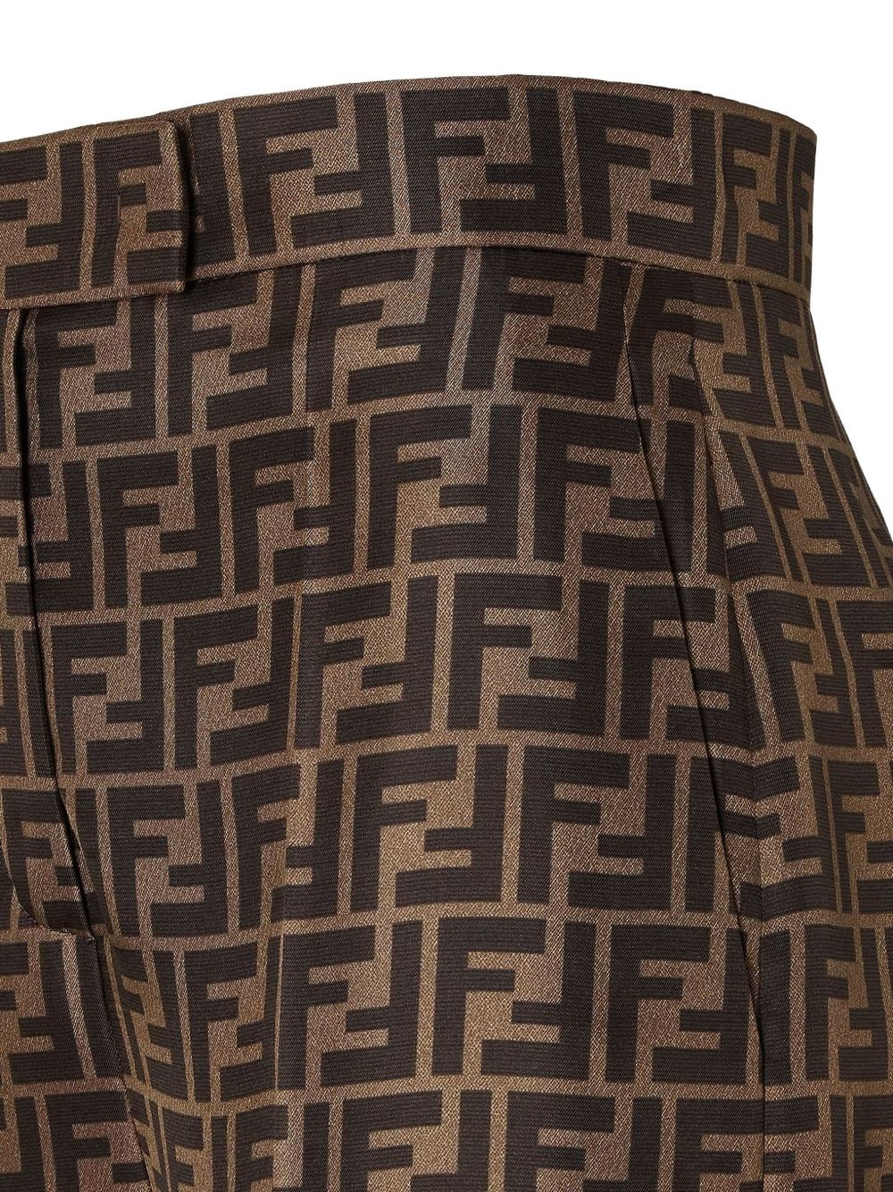 FF-monogram pleated silk trousers - 3