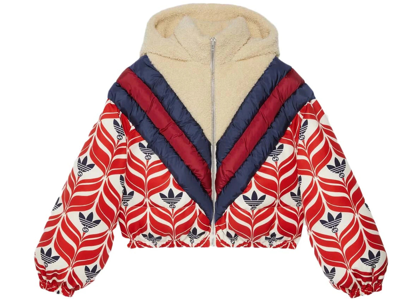 Gucci x adidas Hooded Puffer Jacket Black/White/Red - 1