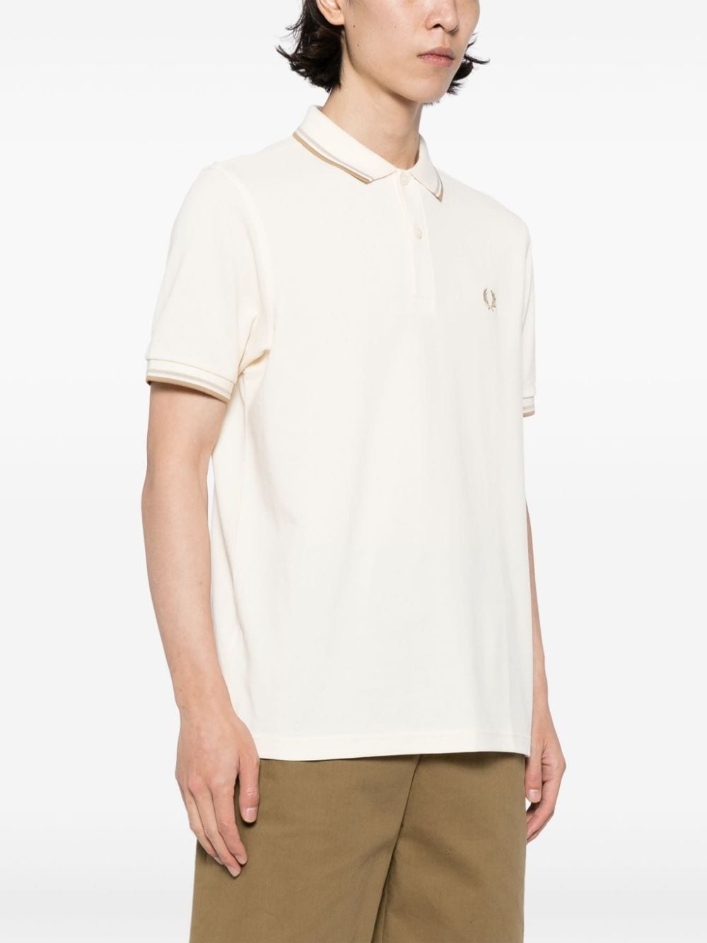 logo-embroidered cotton polo shirt - 3