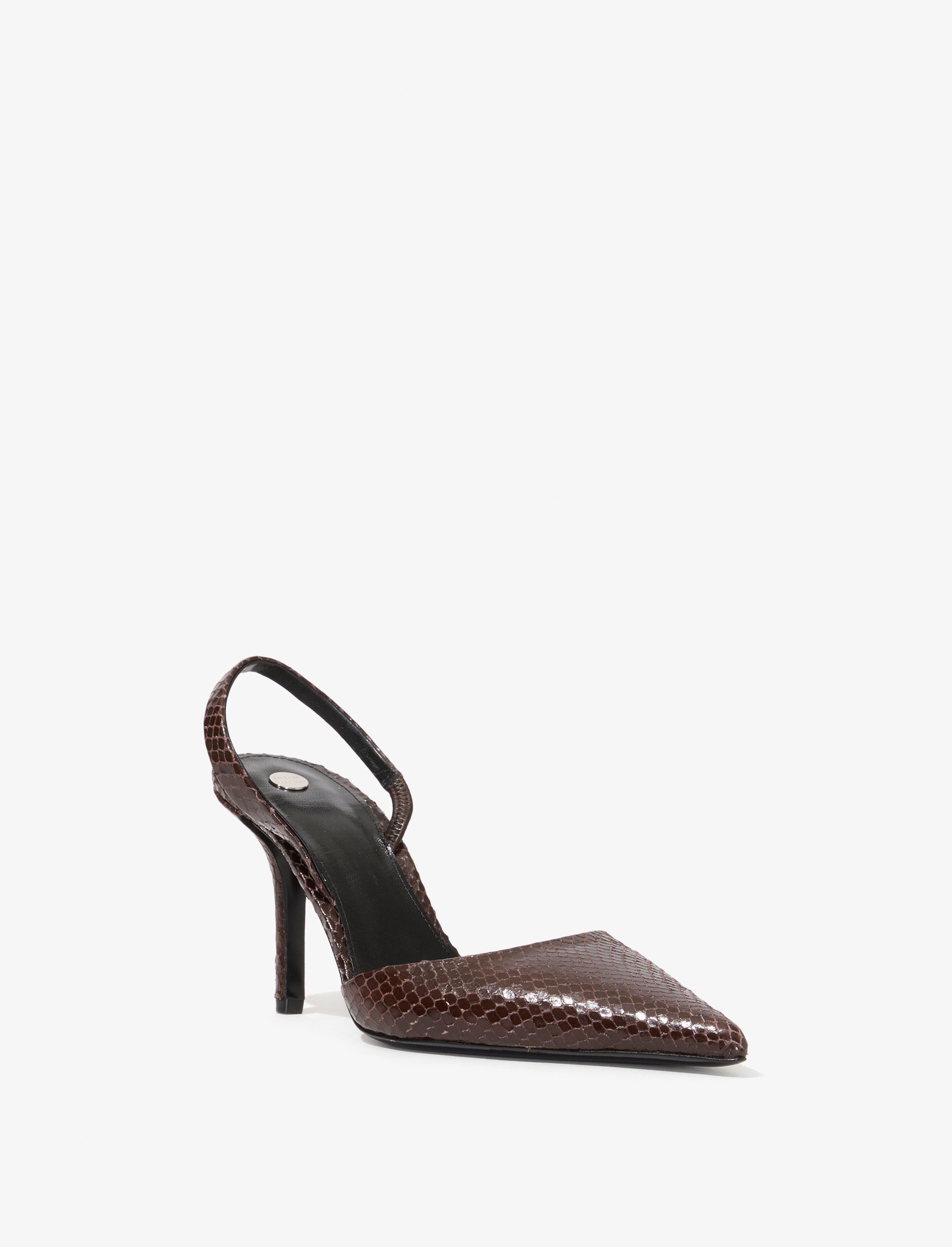 Slash Slingback Pumps in Embossed Python - 2