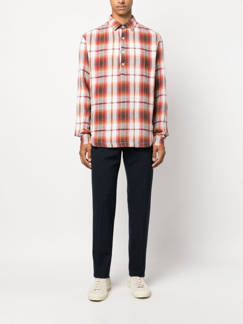 BARENA check-print long-sleeved shirt outlook