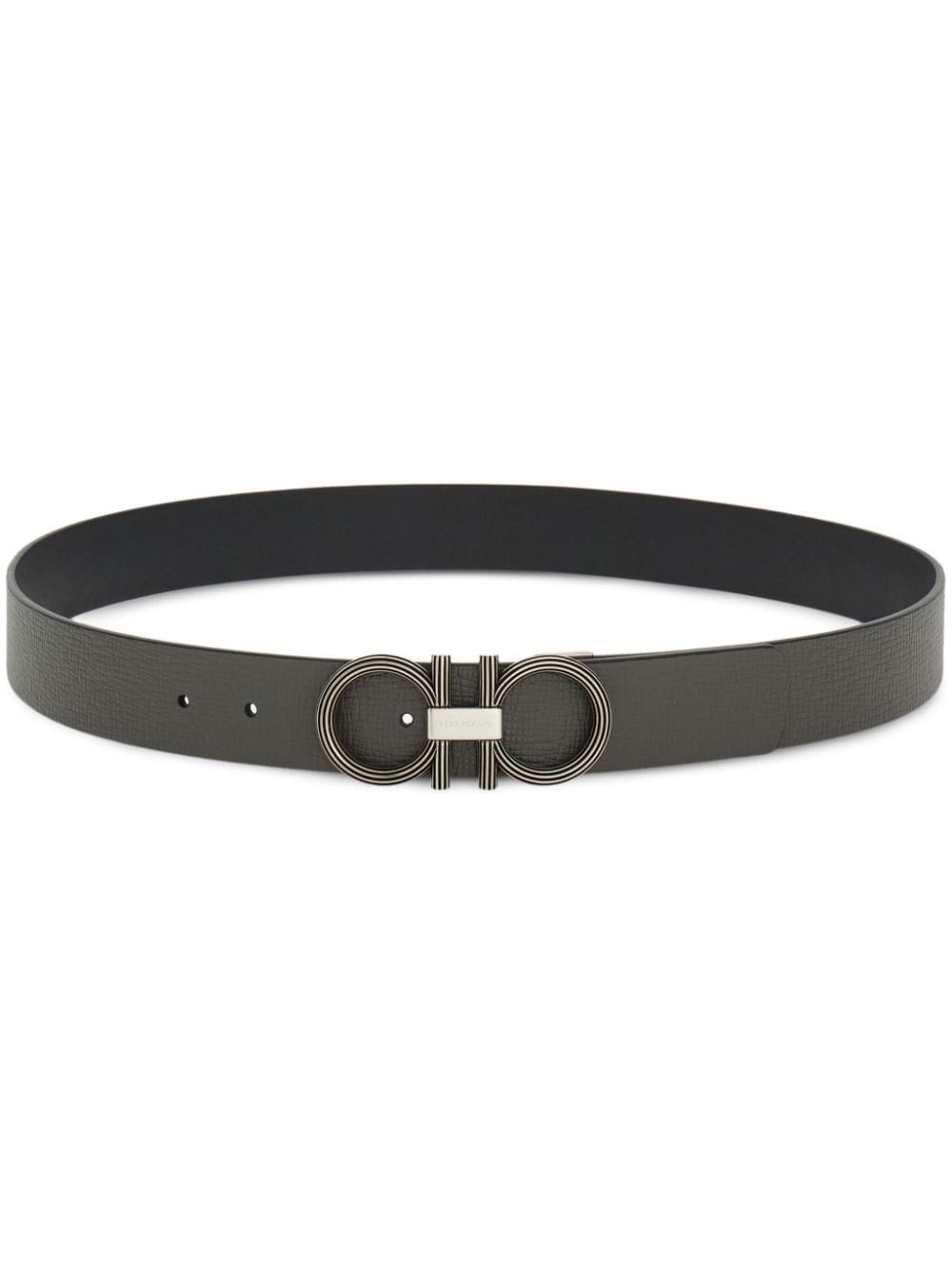 Gancini-buckle leather belt - 1