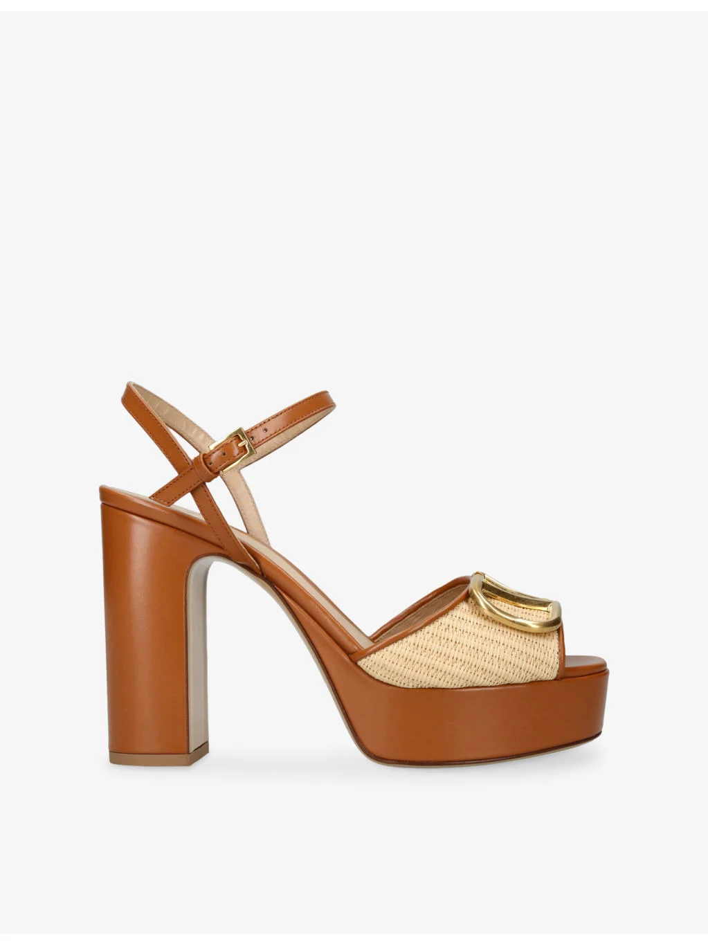 VLogo Signature 115 Raffia Platform Sandals - 1