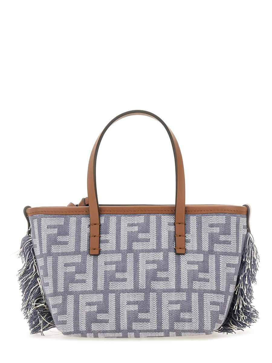 "ROLL" MINI JACQUARD FABRIC "FF" BAG WITH BANGS - 1