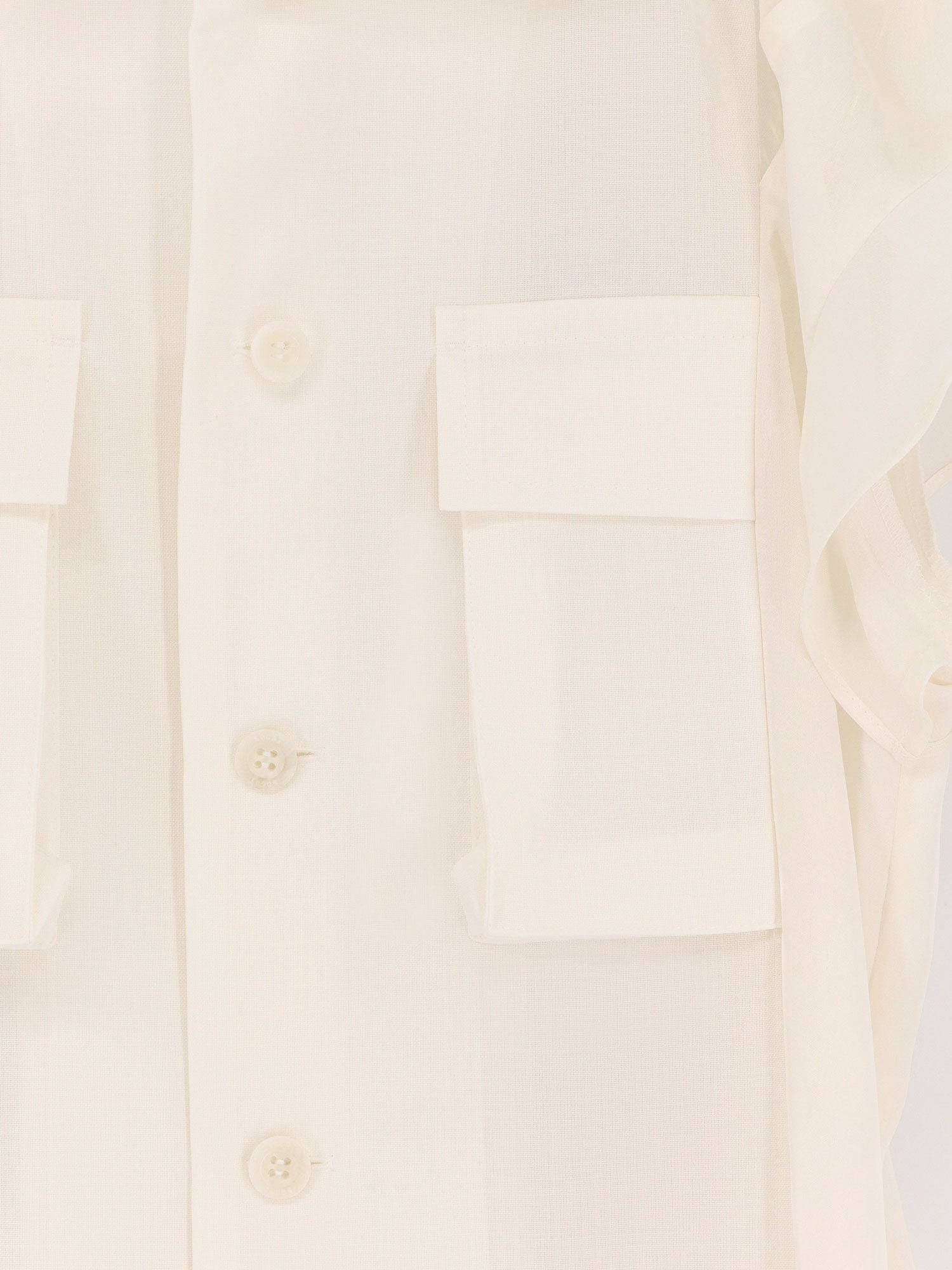 Sacai Chemisier Dress With Voile And Satin Inserts - 5