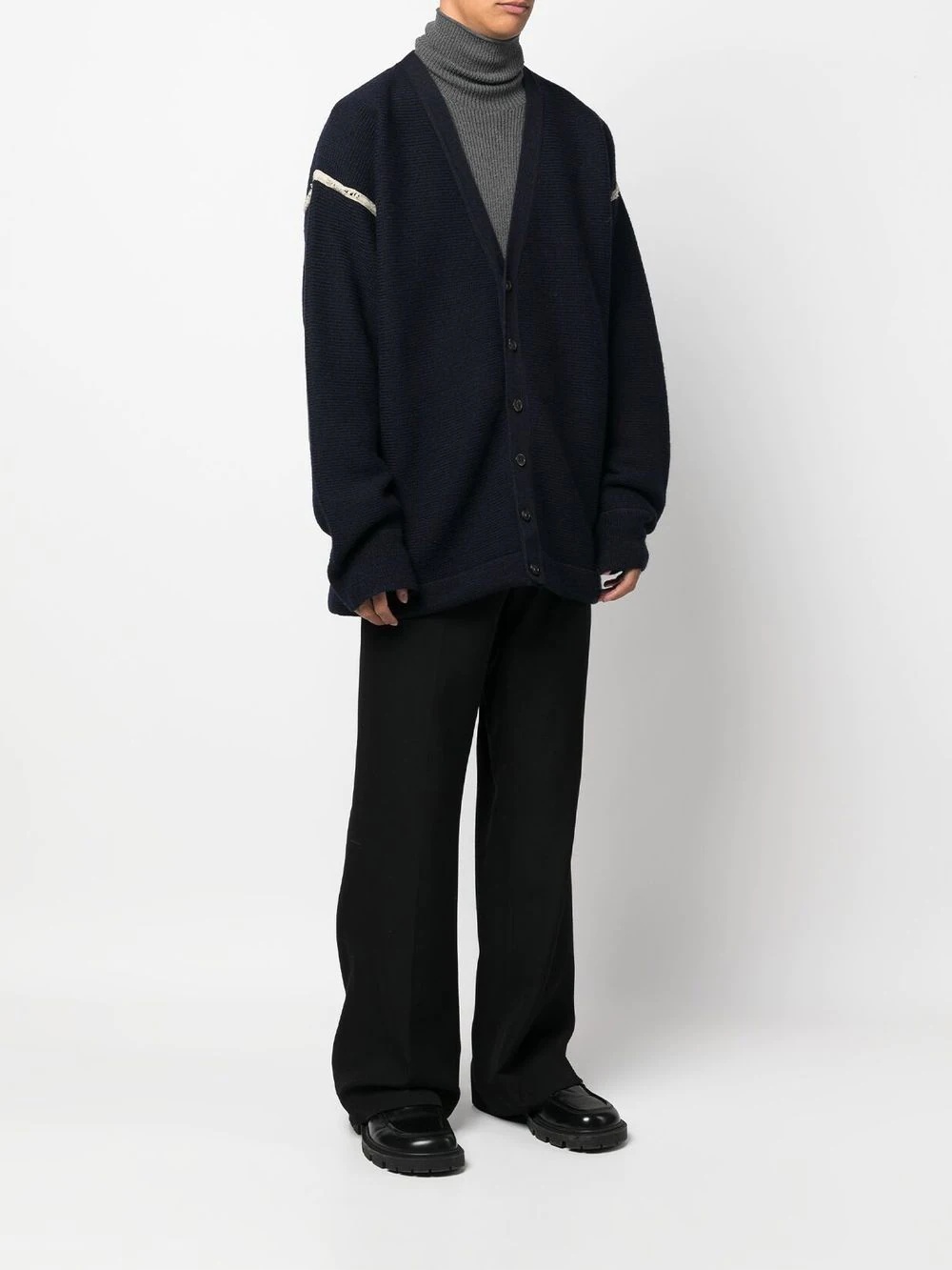 elbow-patch detail cardigan - 4