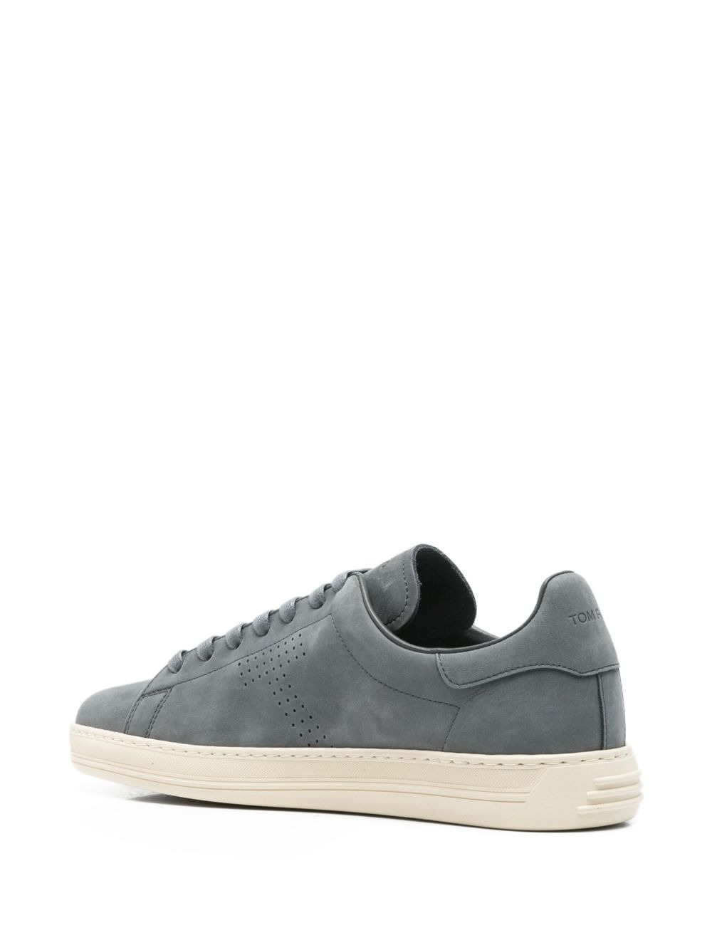 perforated suede sneakers - 3