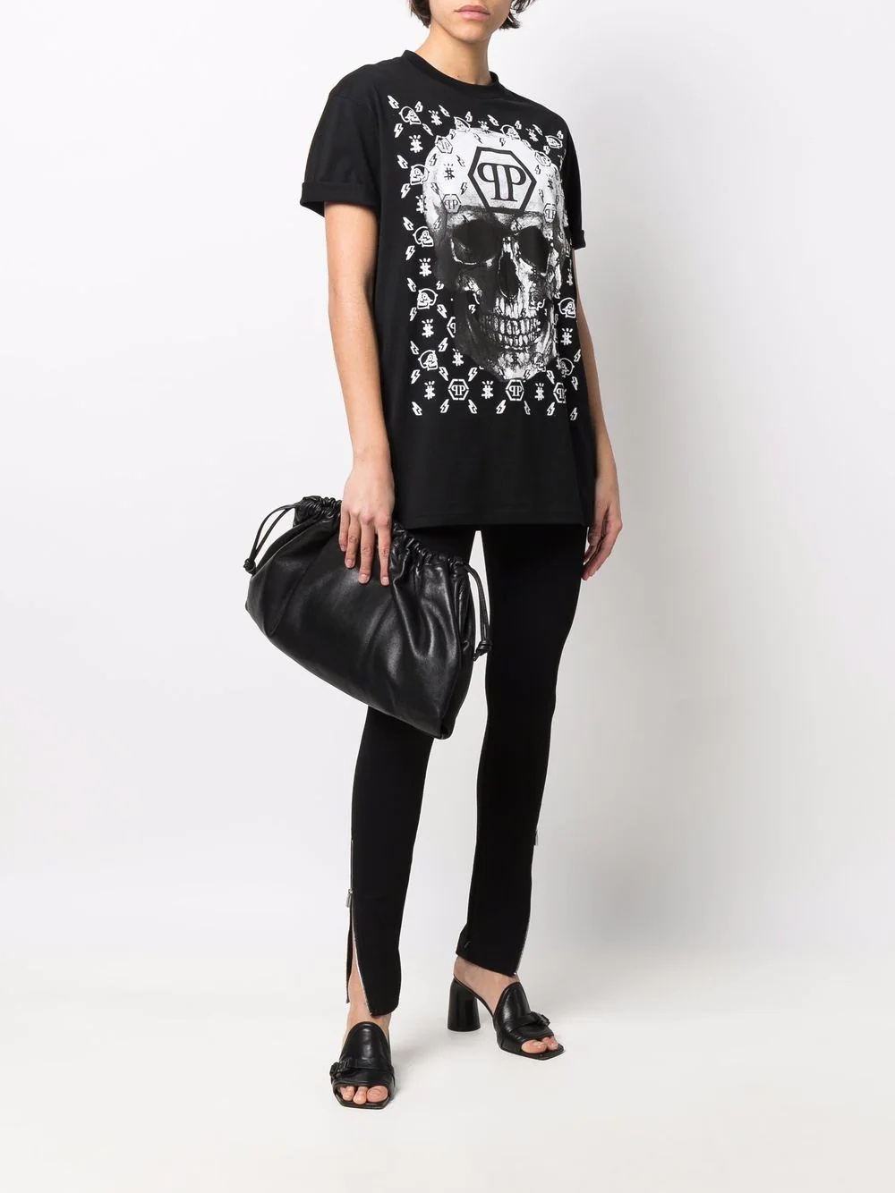 skull logo graphic-print T-shirt - 3