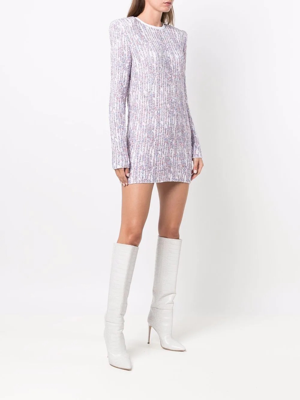 sequin-embellished long-sleeve dress - 3