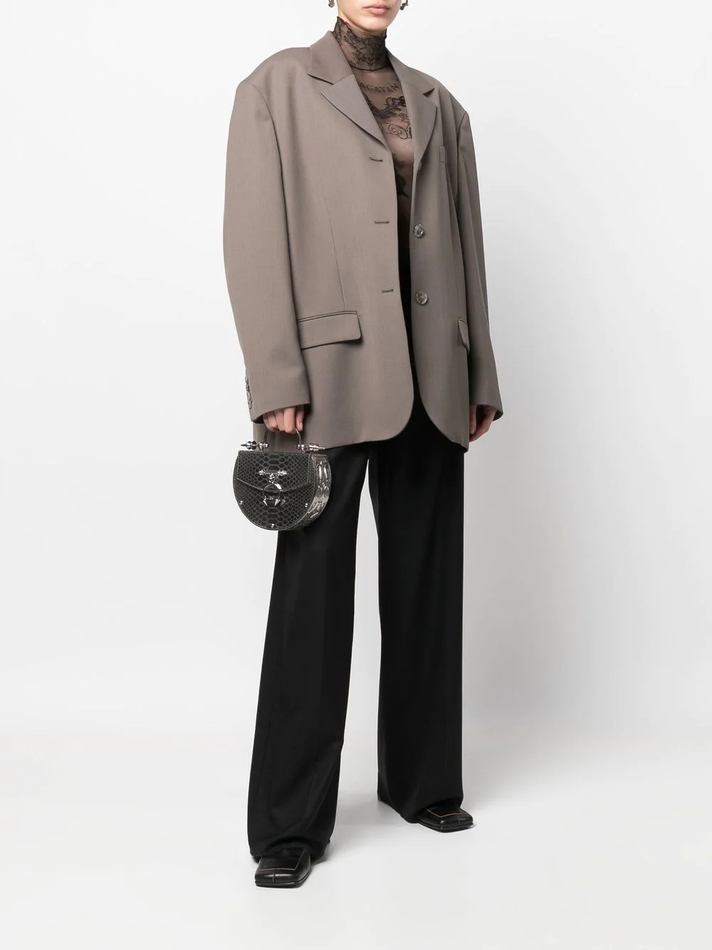 pleated straight trousers - 2