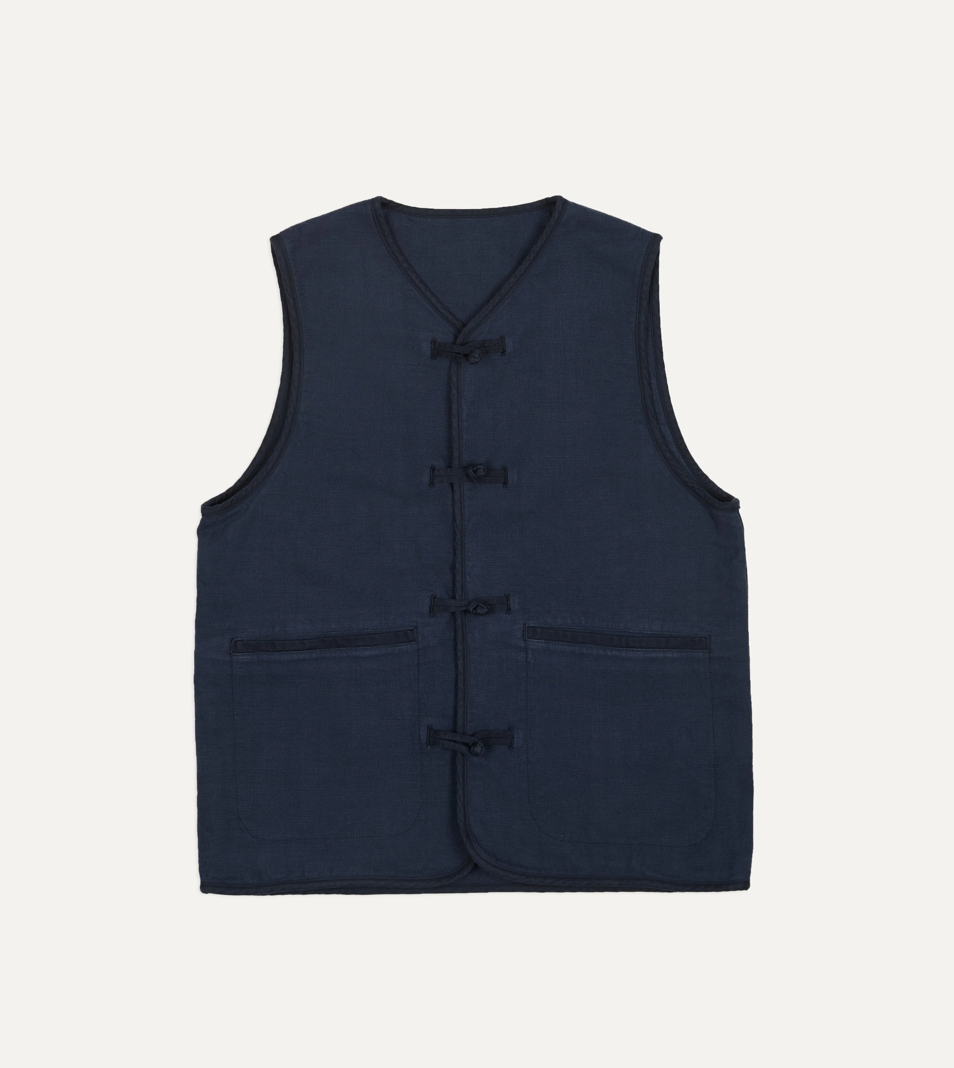 Navy Cotton Artist Vest - 1