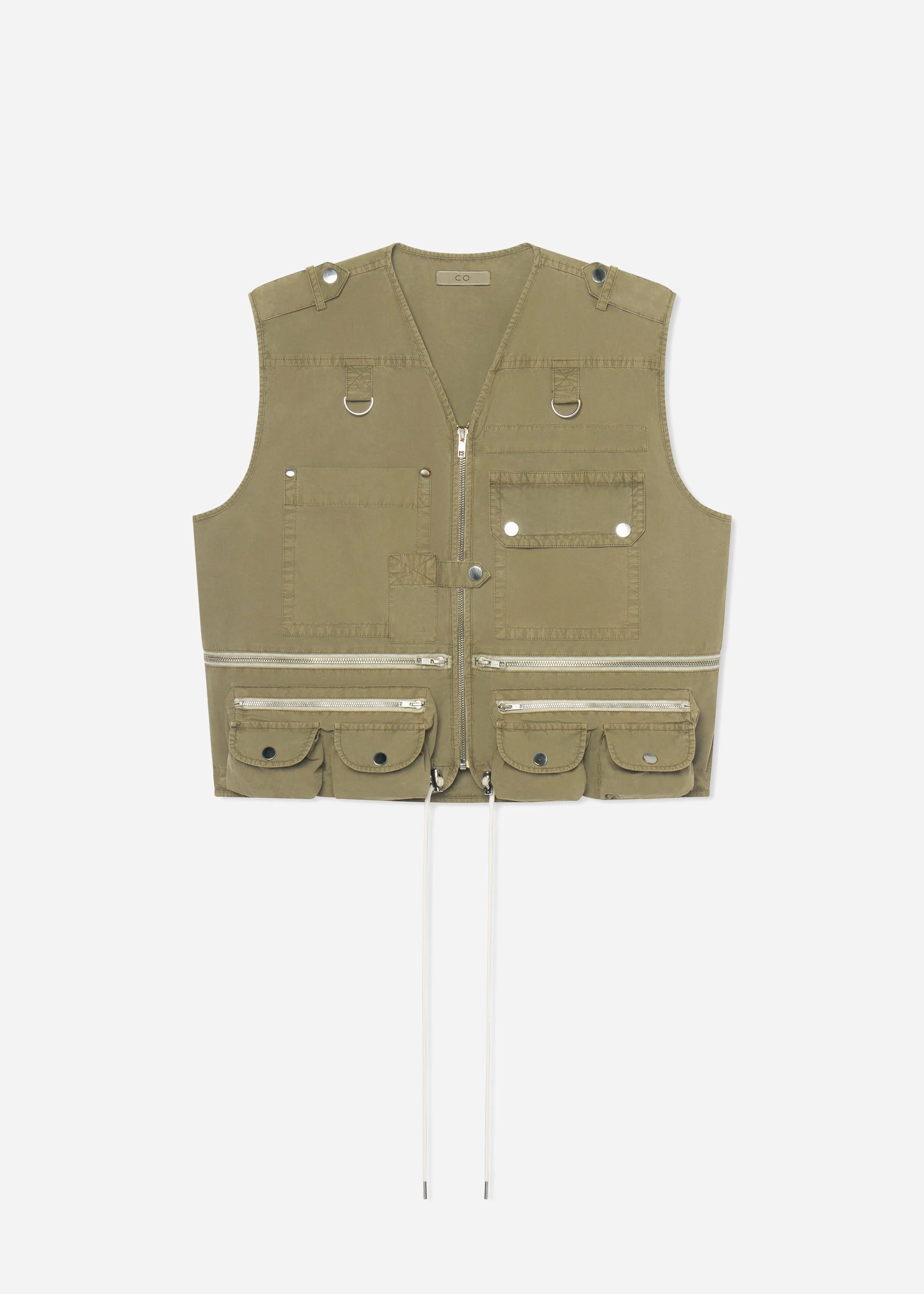 Garment-Dyed Utility Gilet Vest in Cotton - 1